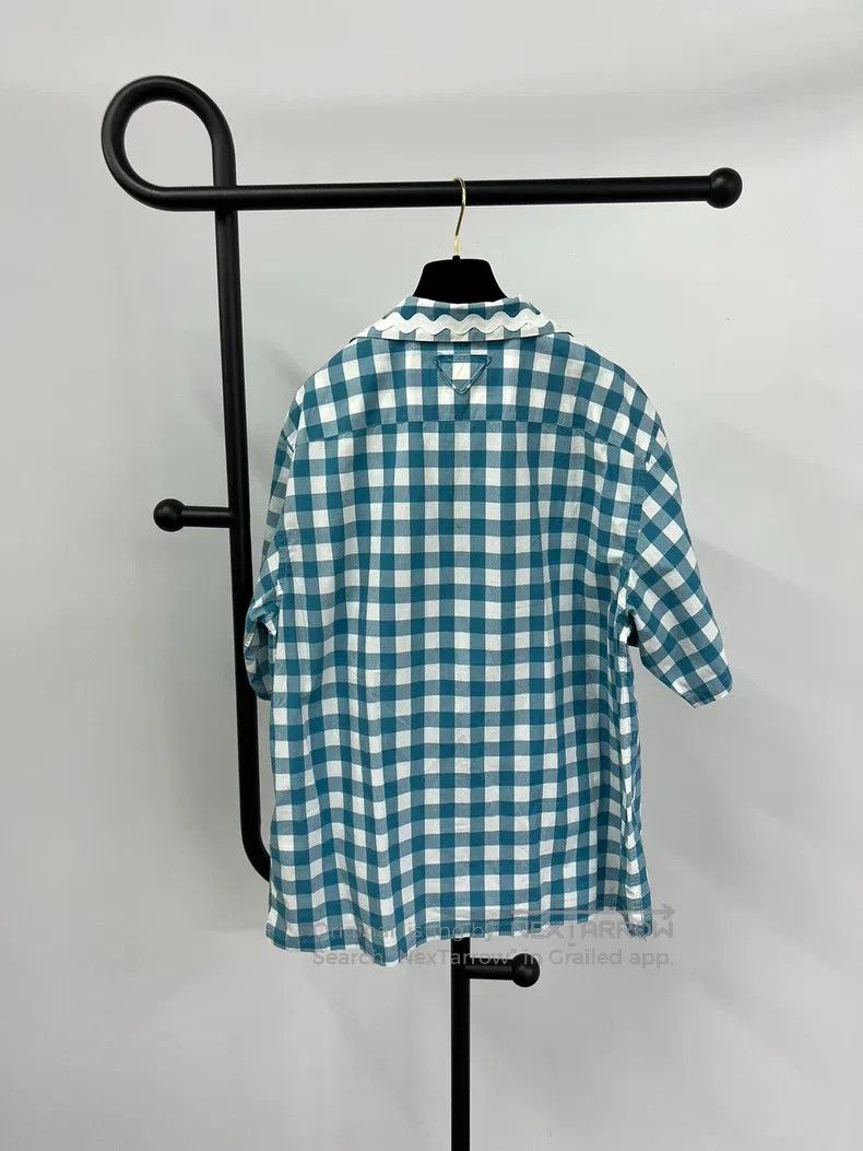 Prada Prada Blue plaid short-sleeved shirt Size L / US 10 / IT 46 - 2 Thumbnail