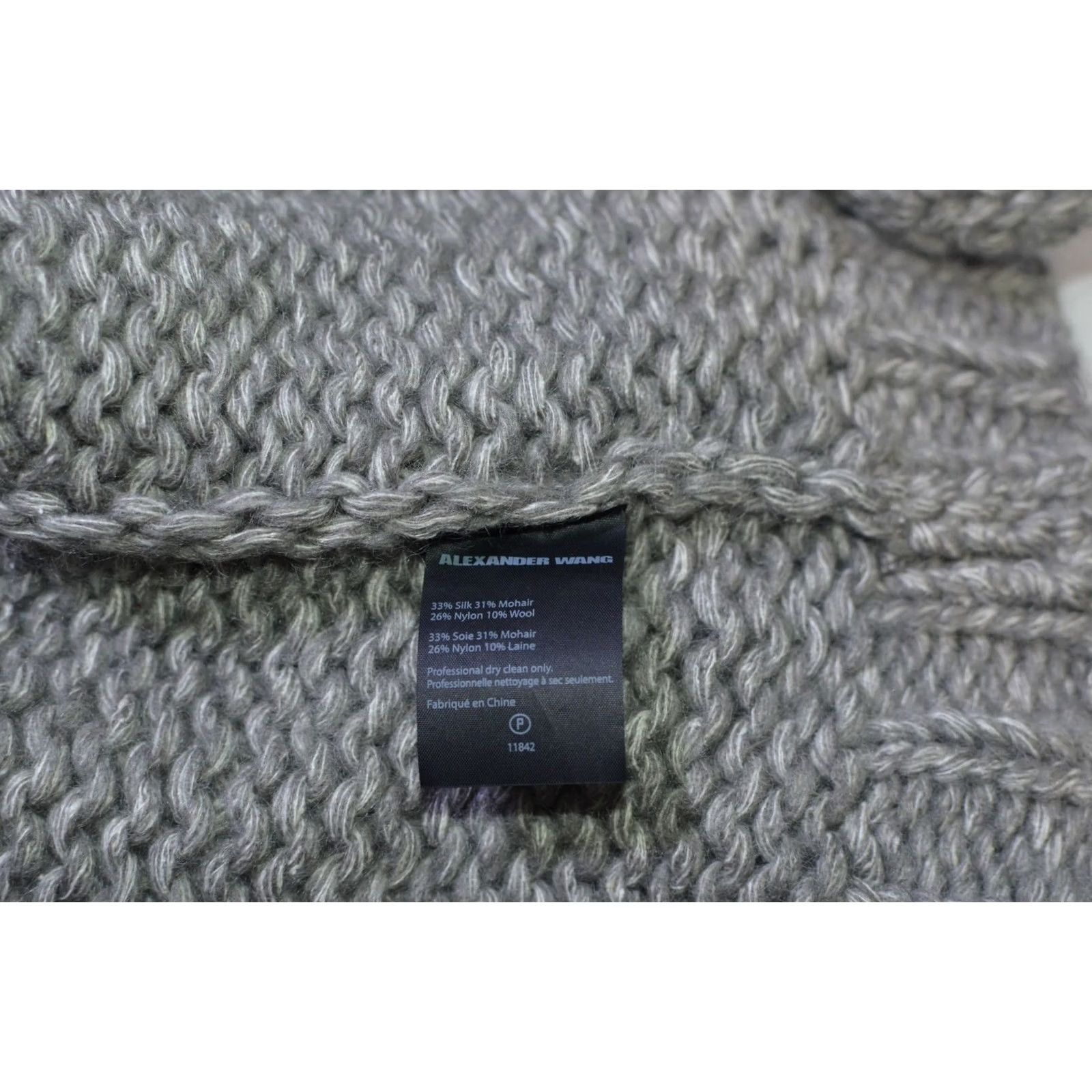 Alexander Wang Alexander Wang Designer Cardigan Sweater Wool Mohair Silk Chunky Knit Gray S Women XS? No Size S Size S / US 4 / IT 40 - 4 Thumbnail