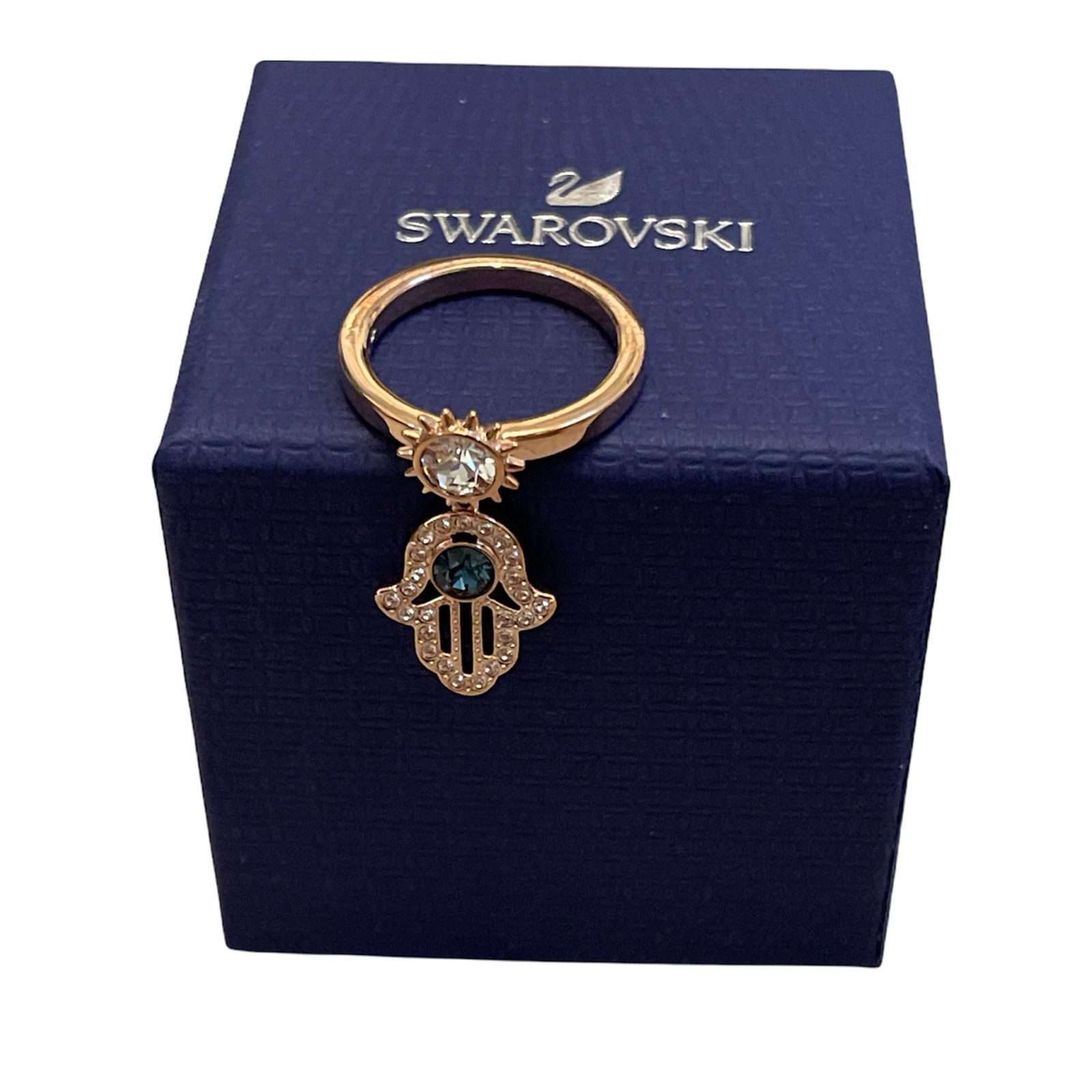Swarovski Swarovski Symbolic Hamsa hand charm Rose Gold Ring 9 Size ONE SIZE - 3 Thumbnail