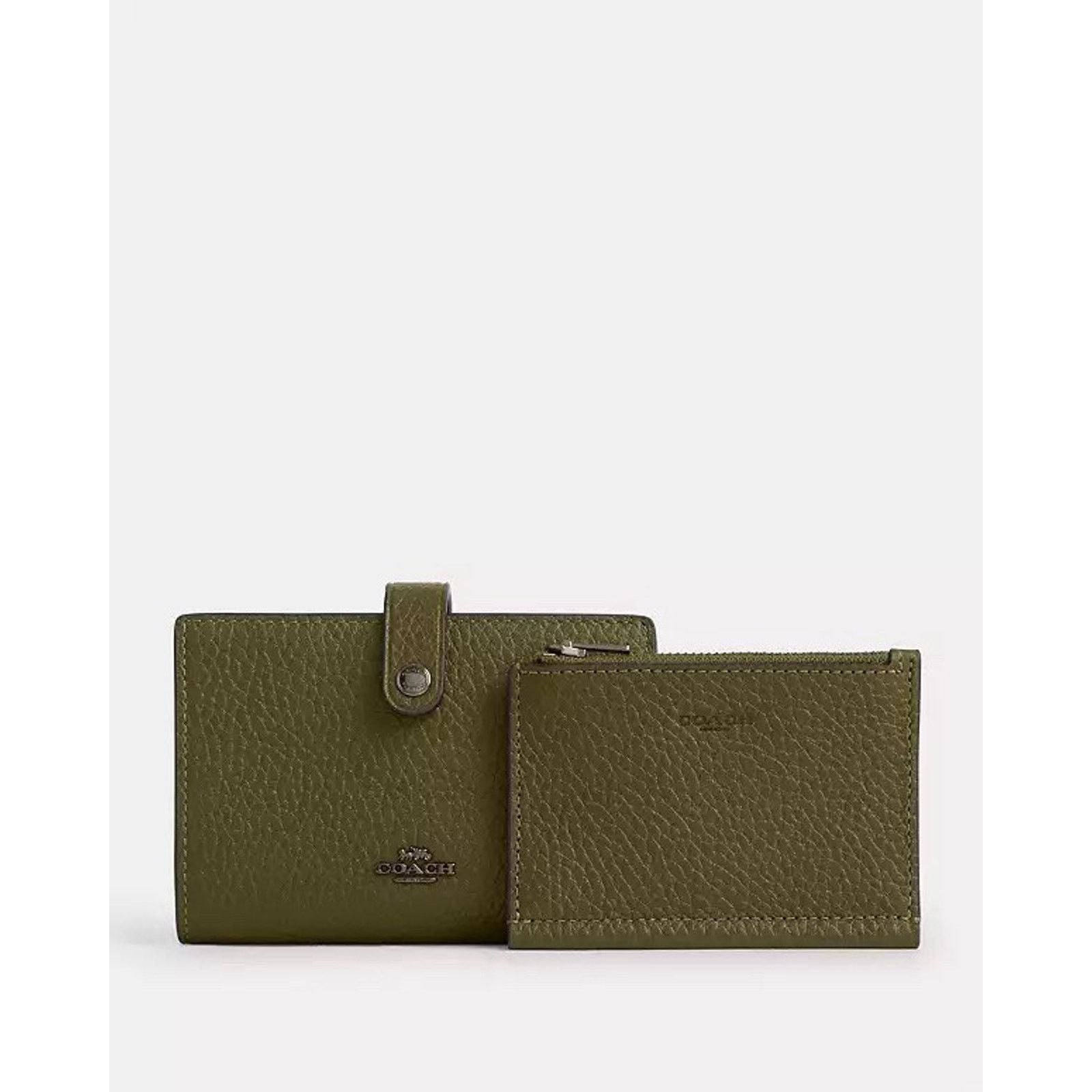 Coach NWT Coach 2-in-1 Wallet Soft Gunmetal/Olive CCL70 Size ONE SIZE - 10 Thumbnail