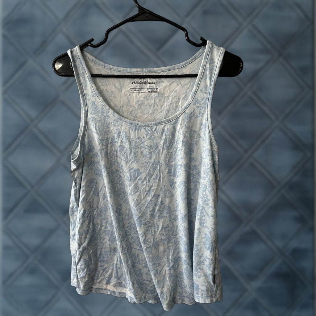 Eddie Bauer Eddie Bauer Sleepwear Tank Top Women's M Floral Sleeveless Scoop Neck Knit Stretch Pajama Top Blue Short Description: Size M / US 6-8 / IT 42-44 - 1 Thumbnail