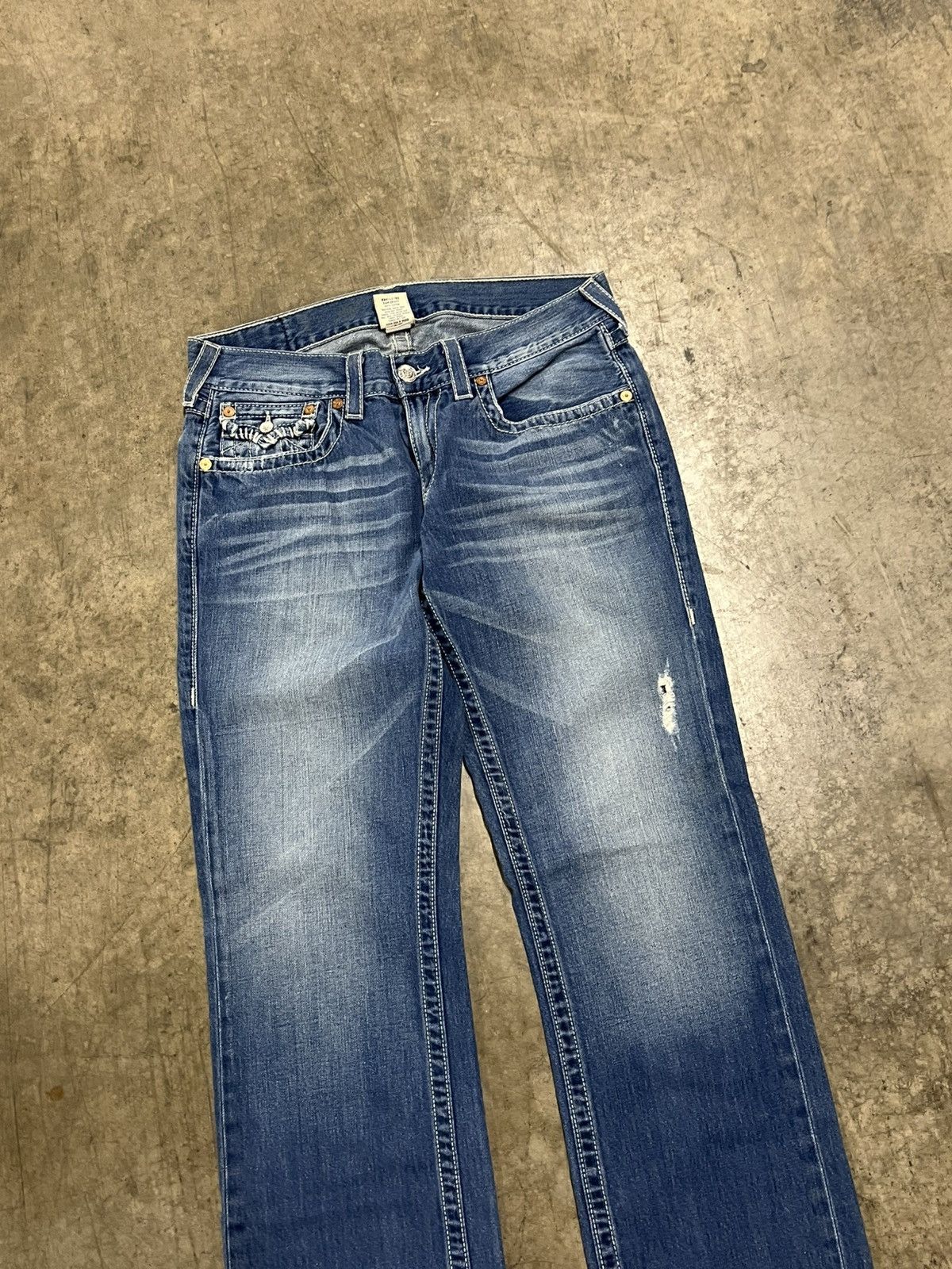 True Religion × Vintage True religion baggy fit wide leg denim hip hop skater Size US 34 / EU 50 - 6 Thumbnail