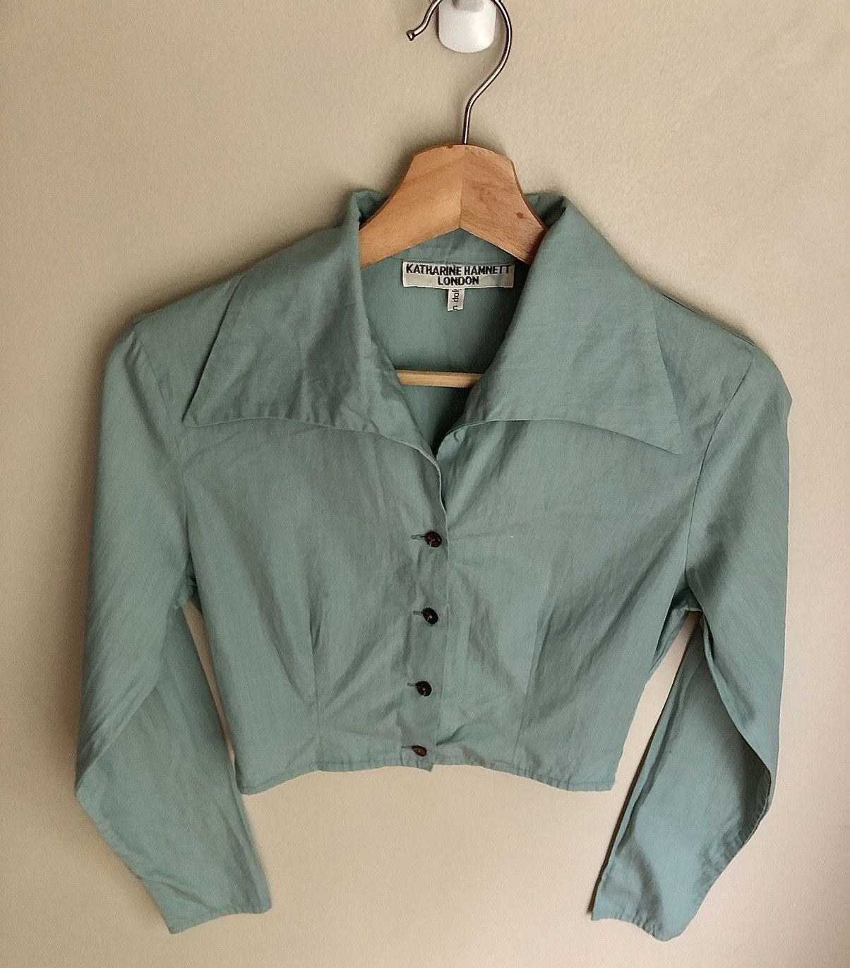 Katharine Hamnett London Katharine Hamnett 1990’s Big Collar Crop Top Size XS / US 0-2 / IT 36-38 - 2 Thumbnail