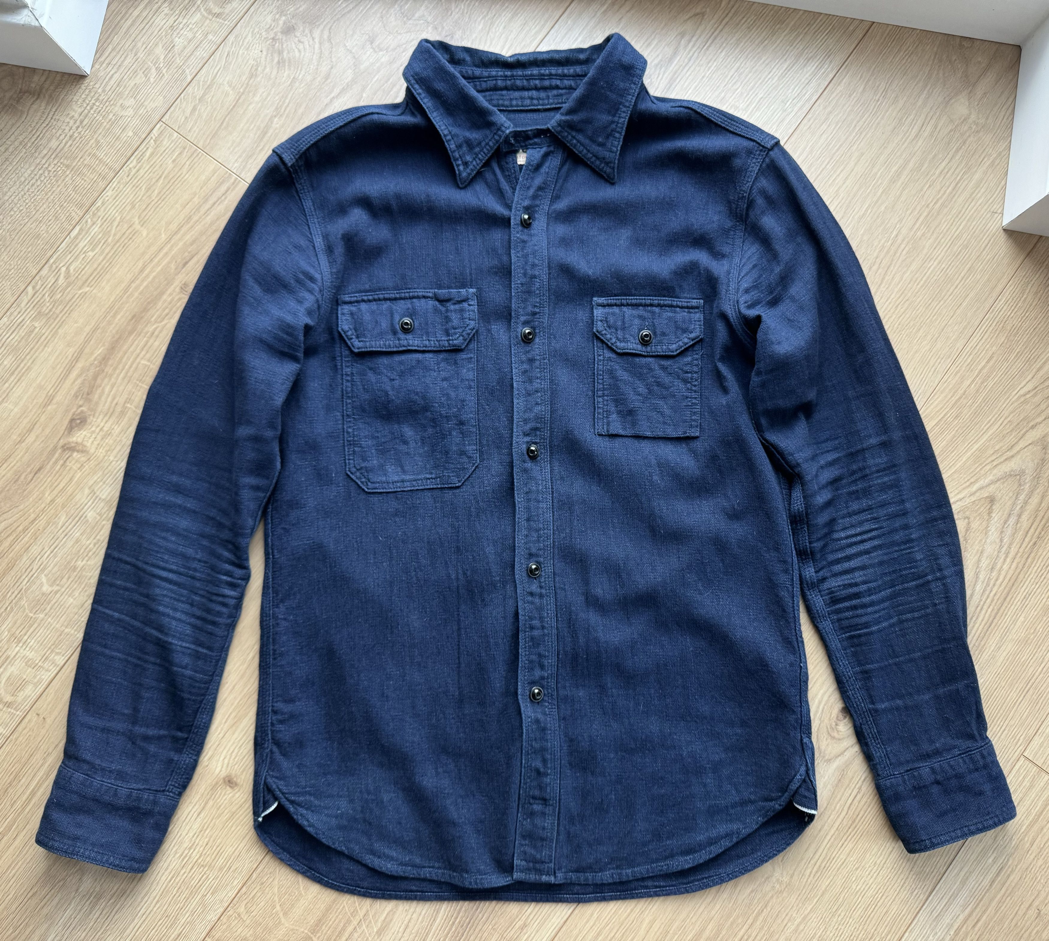 image of UES Japan Denim Indigo Dobby Shirt Selvedge Size M, Men's