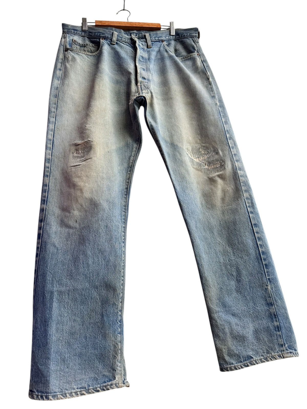 Levi's Vintage Distressed Levis 501 Selvedge Top button 6 Size US 36 / EU 52 - 3 Thumbnail