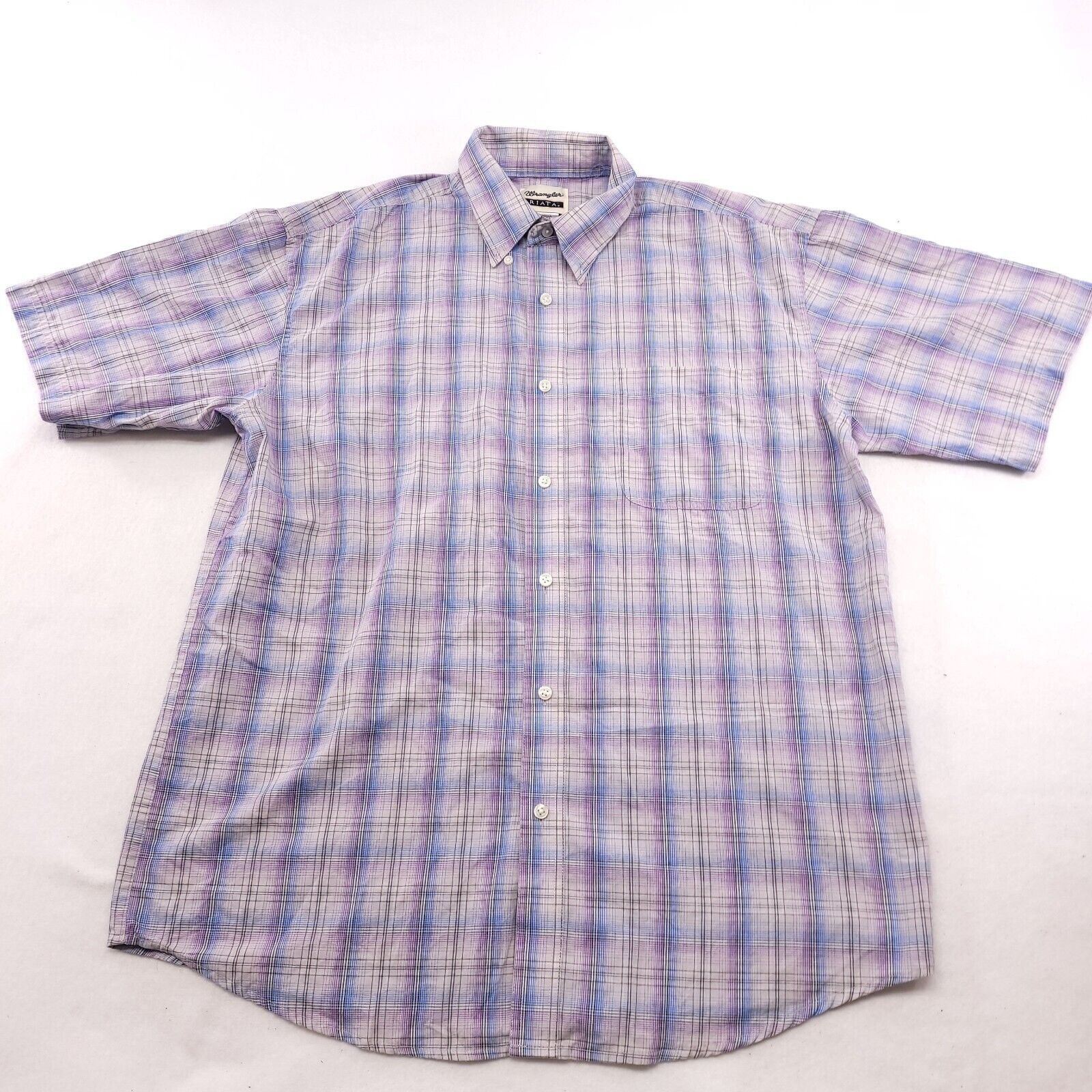 Wrangler Wrangler Casual Button Up Shirt Men Size Extra Large XL Blue Size US XL / EU 56 / 4 - 2 Thumbnail