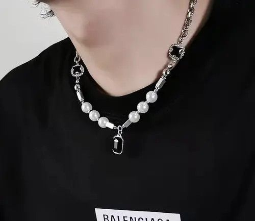Vintage Stone Necklace Casual Chain Jewelry Classic Imitation Pearl Size ONE SIZE - 3 Thumbnail