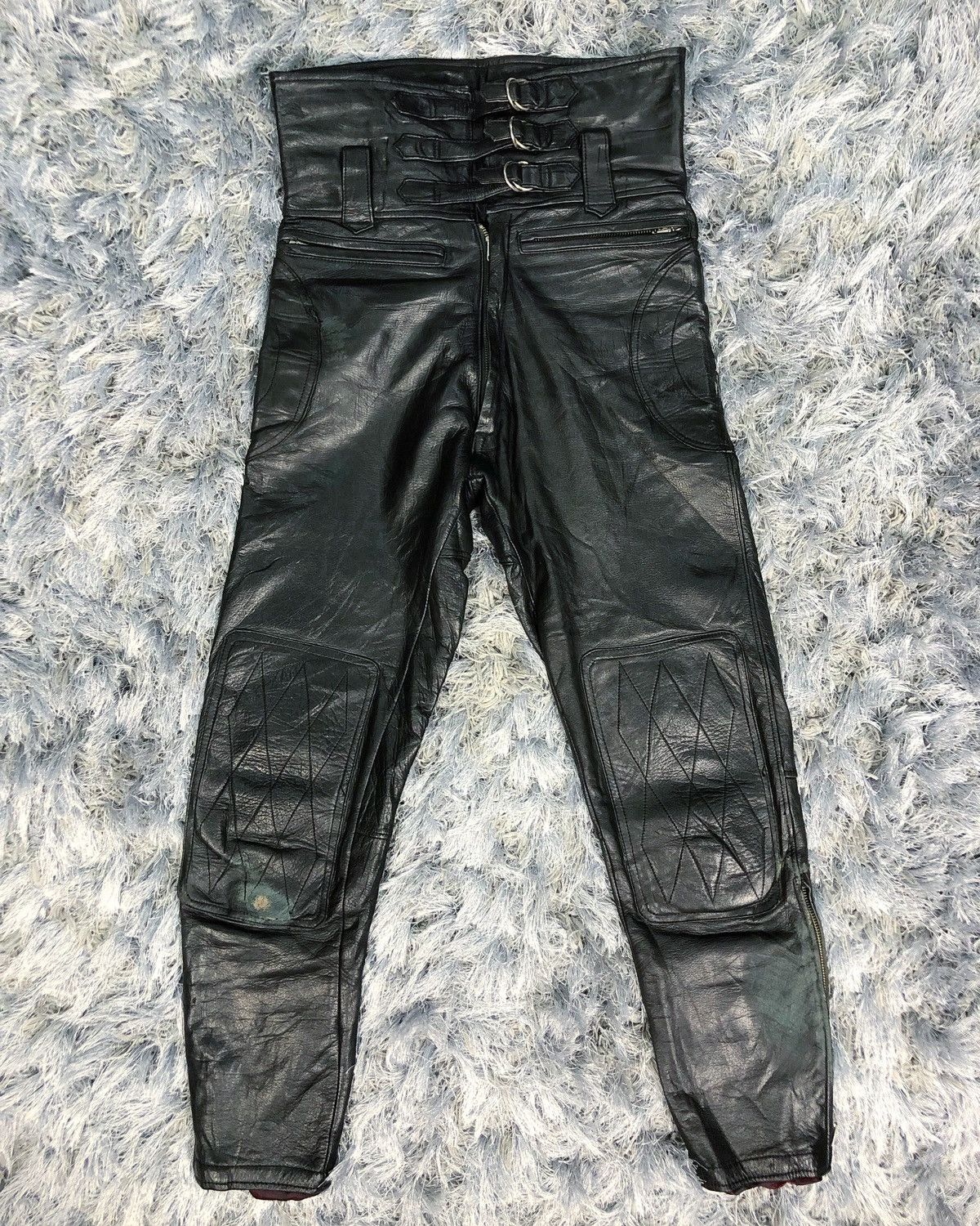 Japanese Brand Rare Vintage Nankai Japan Genuine Leather Motorcycle Pants Size US 29 - 1 Thumbnail