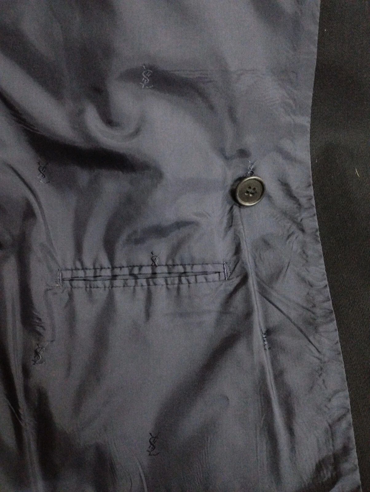 Designer × Yves Saint Laurent YVES SAINT LAURENT Pour Homme Double Breasted Men Blazer Size 52R - 10 Thumbnail
