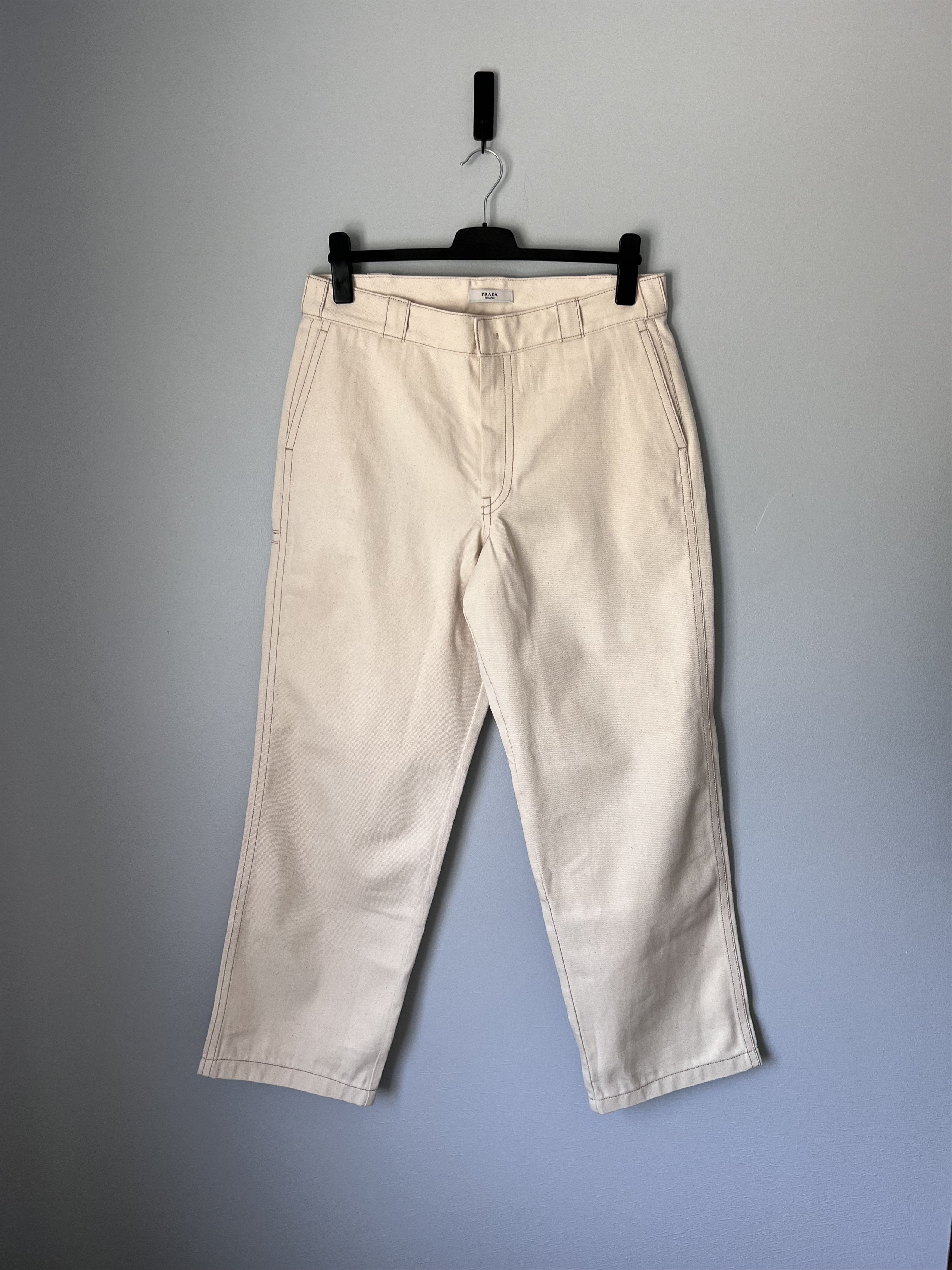 Prada Prada Loose Fit Bull Denim Pants in Natural Size US 36 / EU 52 - 1 Thumbnail