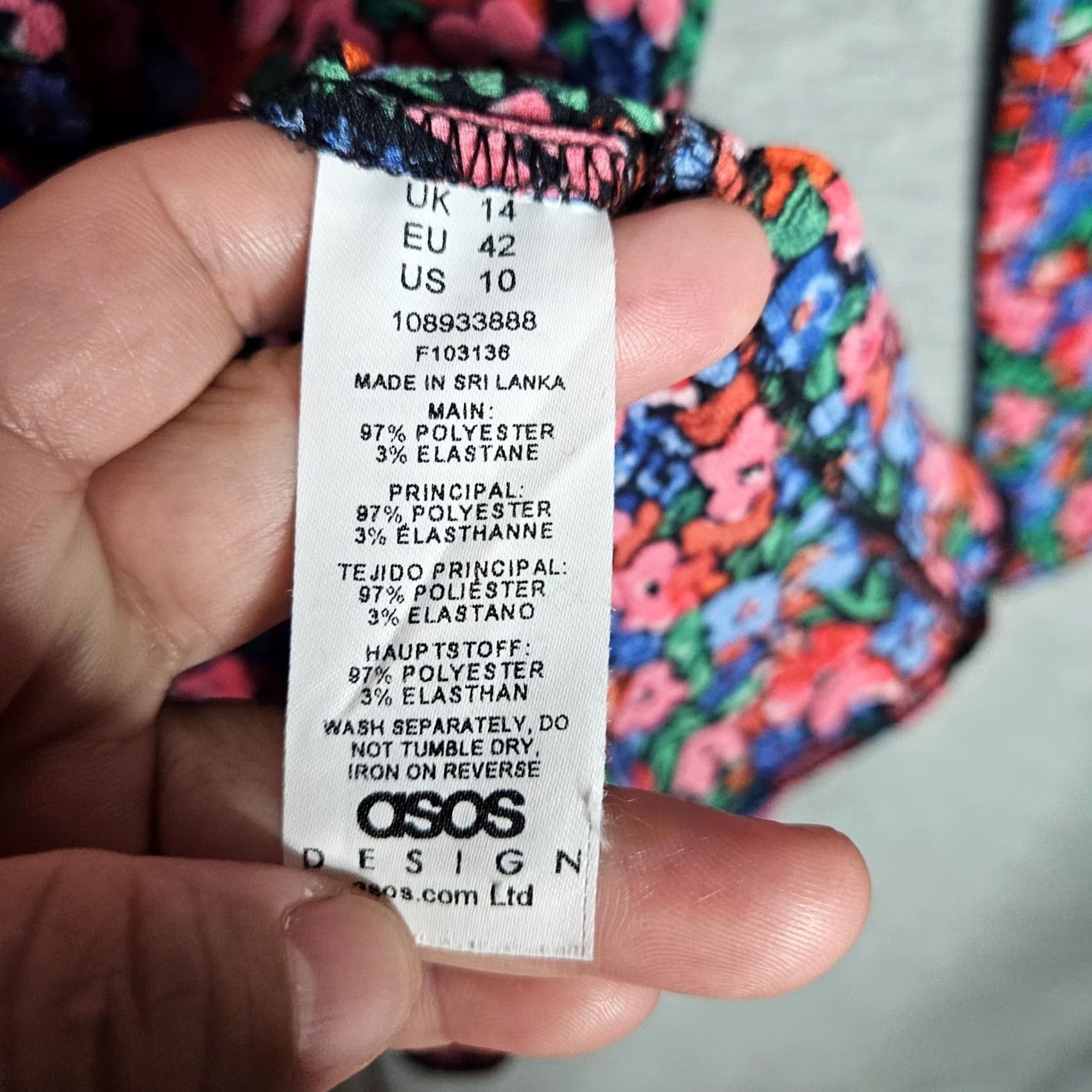Asos ASOS Design Floral Print Wrap Long Sleeve Women's Mini Dress US 10 Multicolor Size L / US 10 / IT 46 - 6 Thumbnail