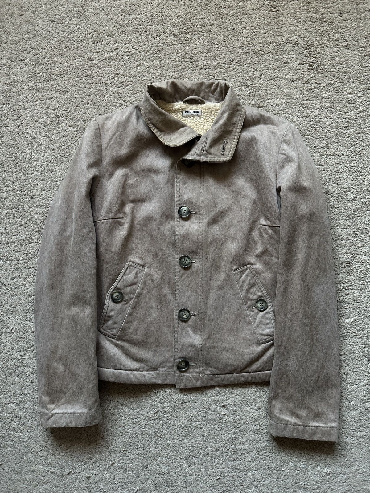 Miu Miu FW1999 Miu Miu N-1 Deck Jacket with Sherpa Lining Size XS / US 0-2 / IT 36-38 - 3 Thumbnail