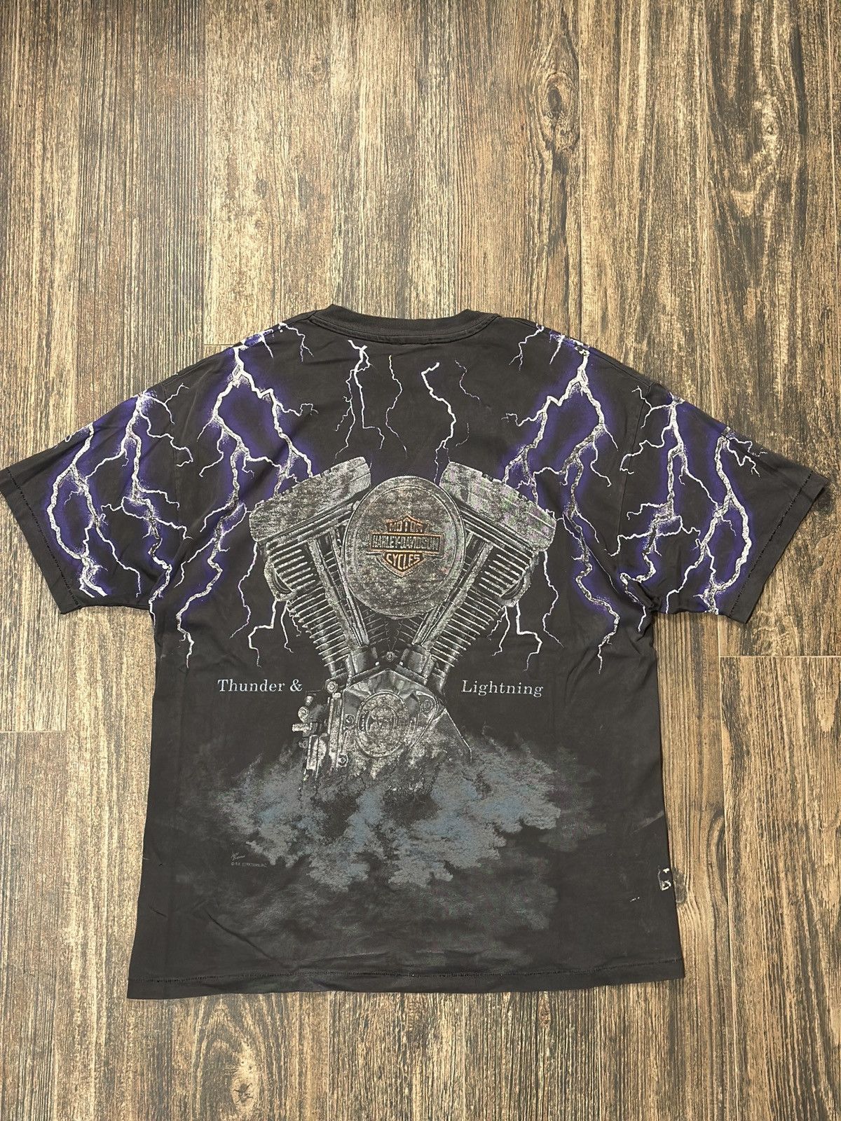 Vintage VTG Harley Davidson Lightning AOP Size US XL / EU 56 / 4 - 2 Thumbnail