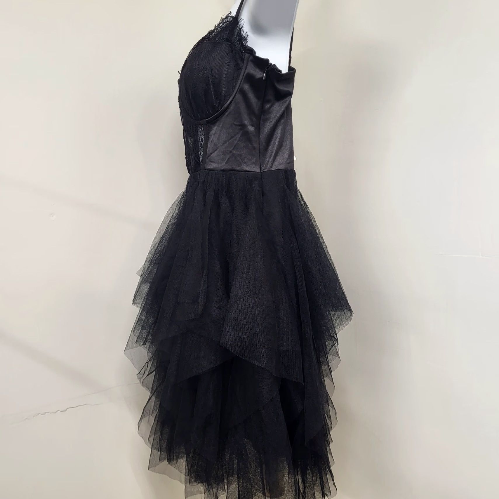 Vintage Thirty Thirty Dress Womens Sz Medium Black Bustier Corset Lace Spaghetti Strap Maxi Sleeveless Size M / US 6-8 / IT 42-44 - 6 Thumbnail