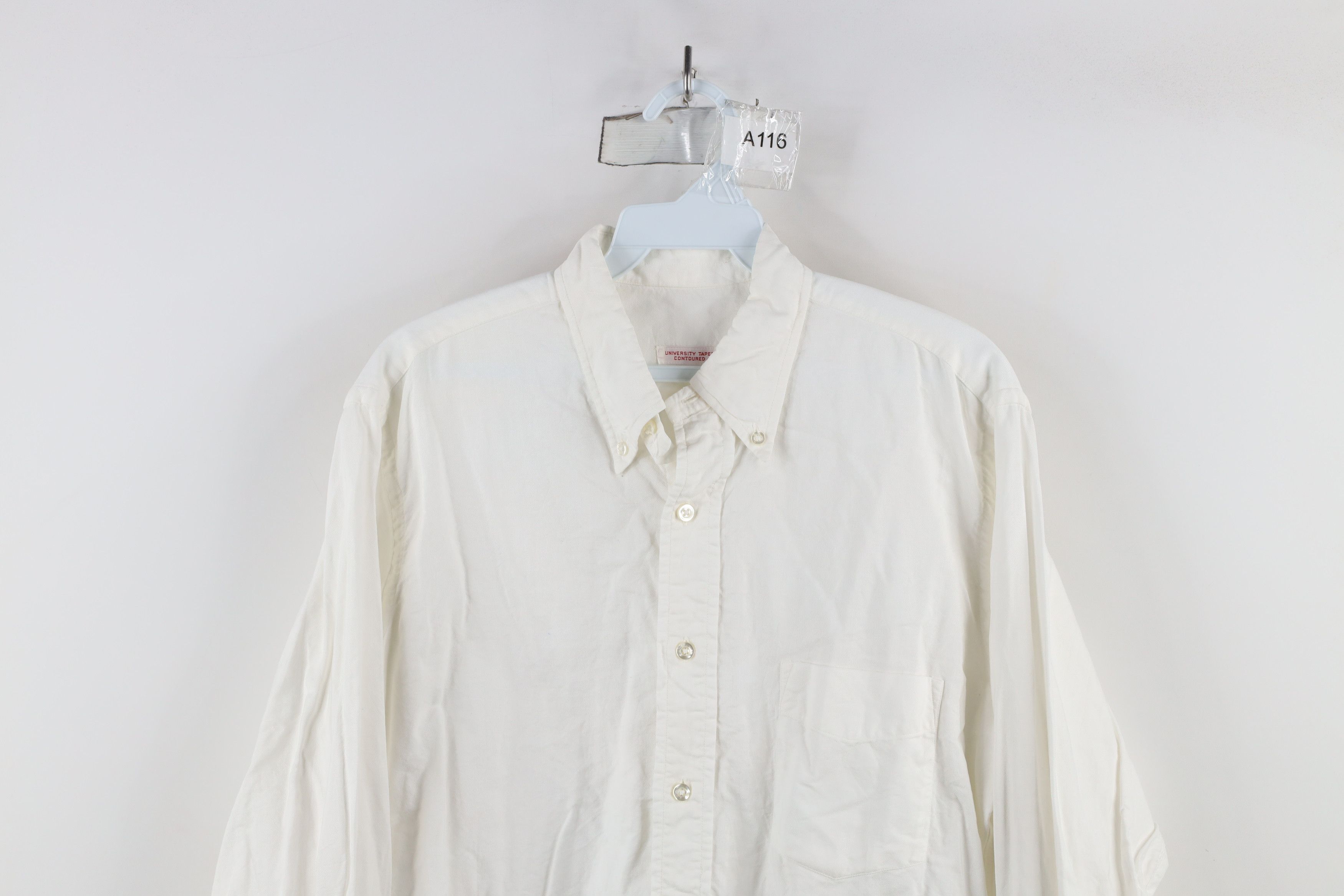 Vintage Vintage 50s 60s Streetwear Button Down Shirt White USA Size US M / EU 48-50 / 2 - 2 Thumbnail