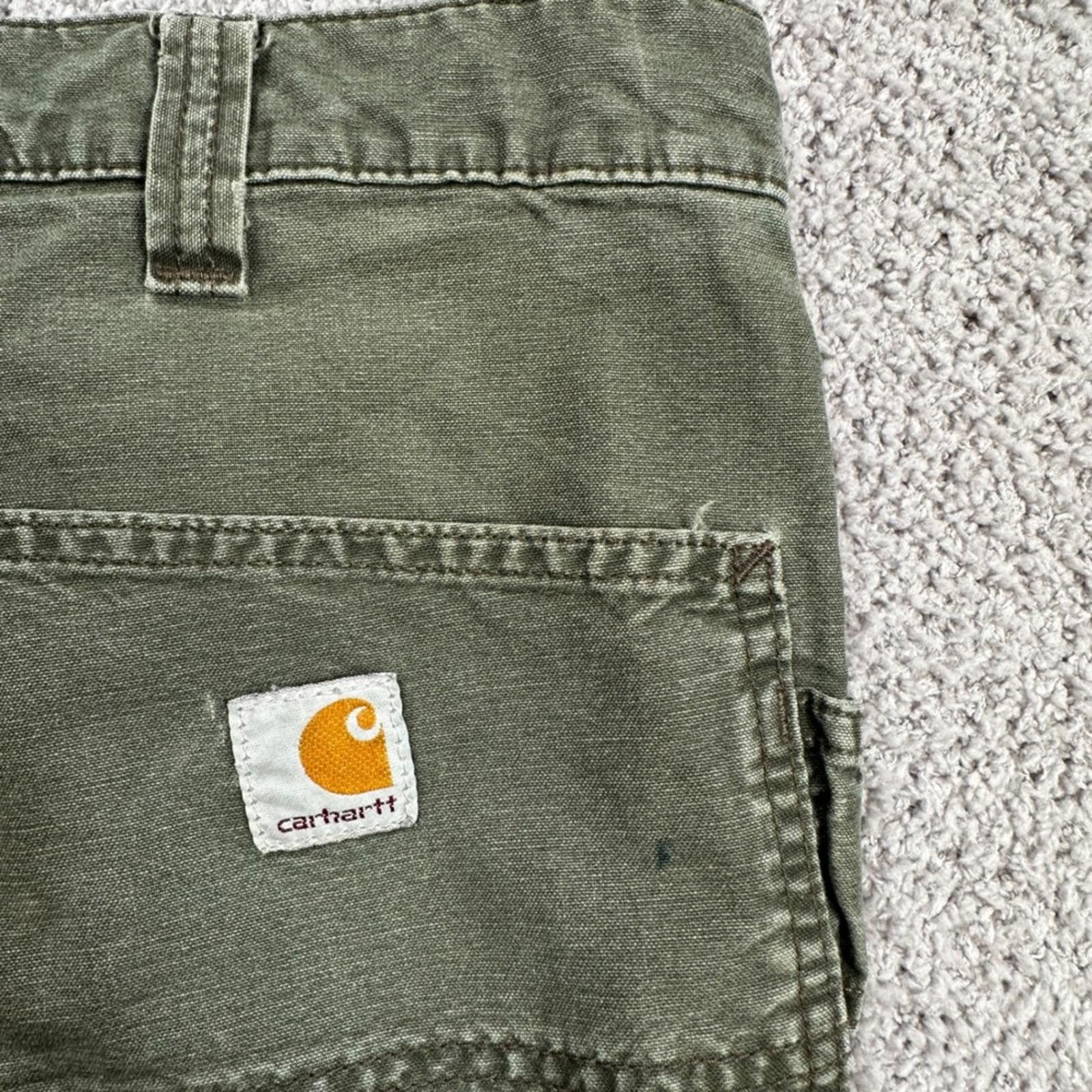 Carhartt Carhartt B236 DOL Work Cargo Pants Mens 40x30 Green Dungaree Size US 40 / EU 56 - 6 Thumbnail