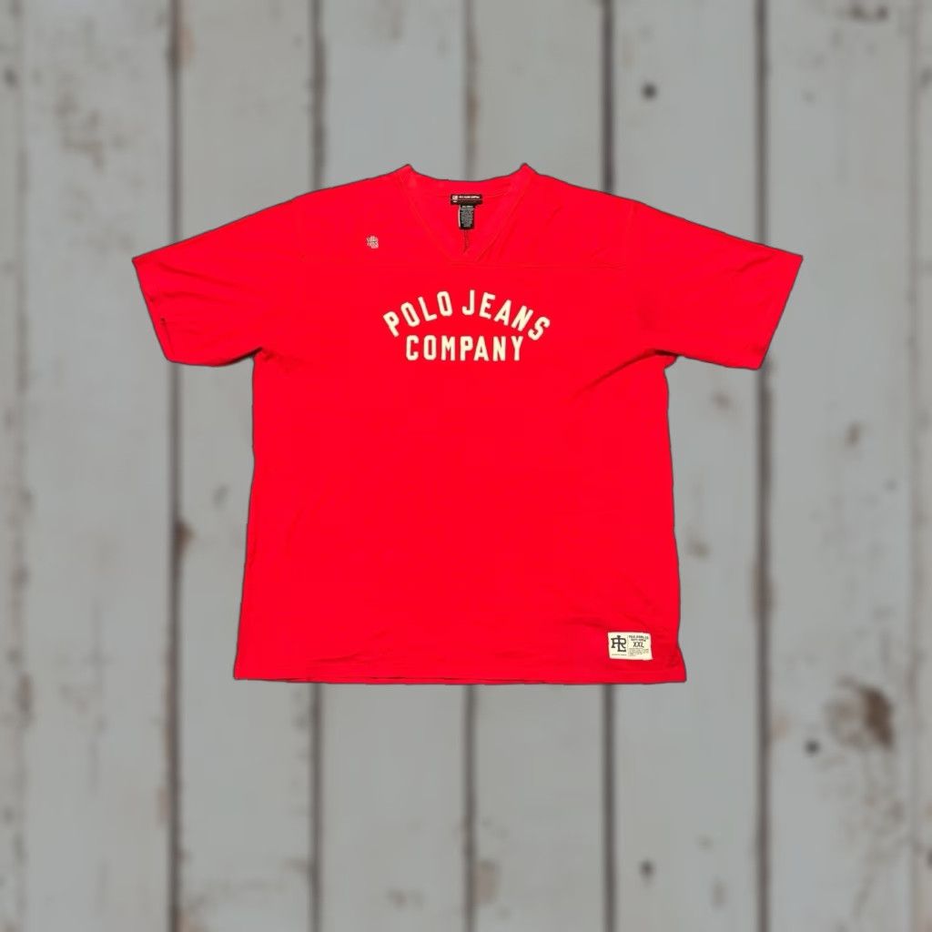 Polo Ralph Lauren VINTAGE Polo Ralph Lauren Polo Jeans Co RRL Red 2XL T-Shirt Men Short Sleeve Crew Neck Cotton Knit Graphic Print Relaxed Regular 1990s Mens Size US XXL / EU 58 / 5 - 1 Thumbnail