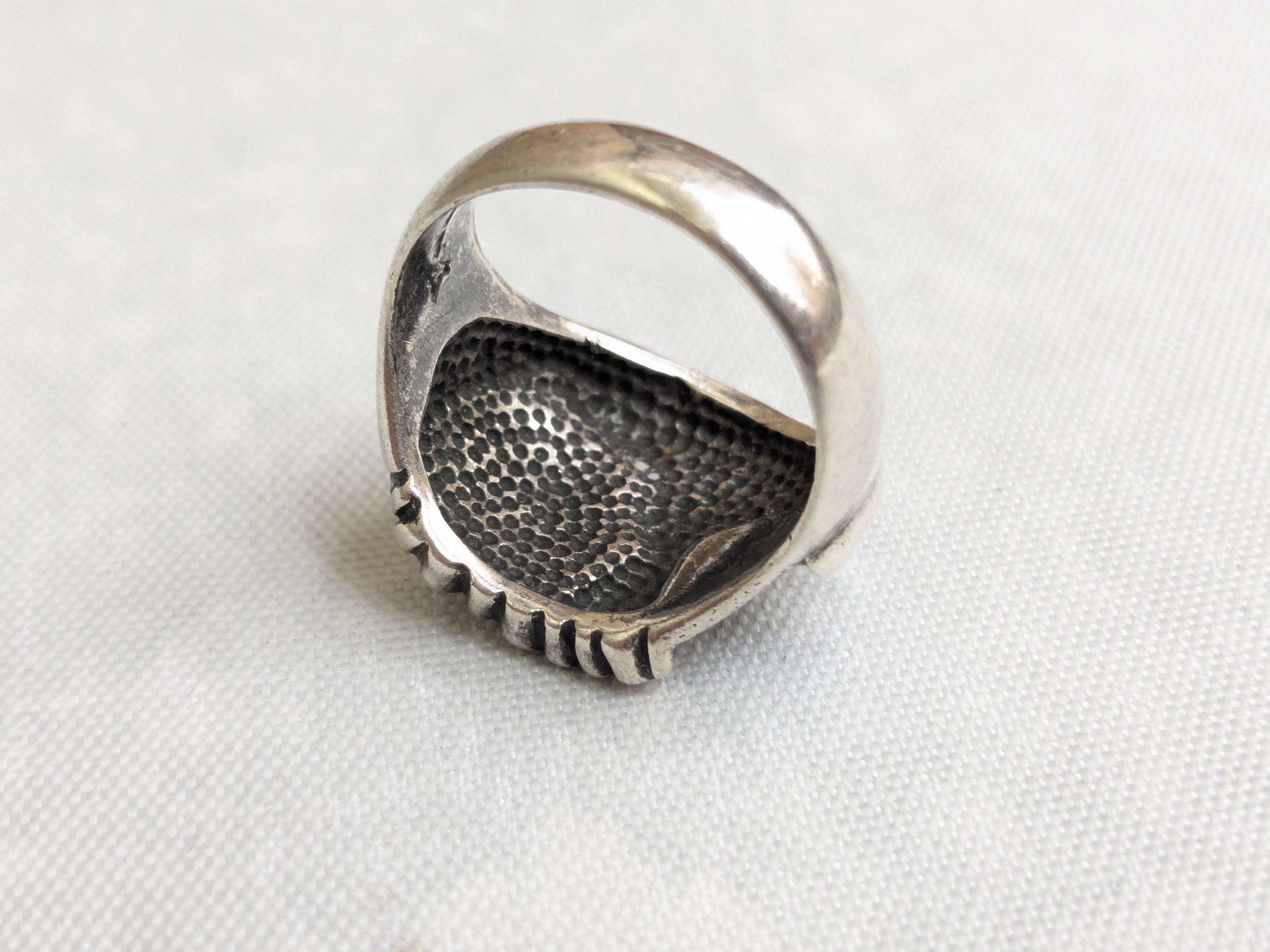 Jewelry Sterling Silver Ring Crushed Turquoise Coral 8 Eagle Native Size ONE SIZE - 10 Thumbnail