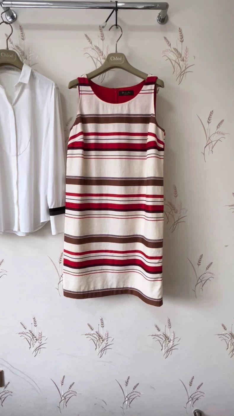 Loro Piana LORO PIANA Striped linen cotton dress, Size M / US 6-8 / IT 42-44 - 1 Thumbnail