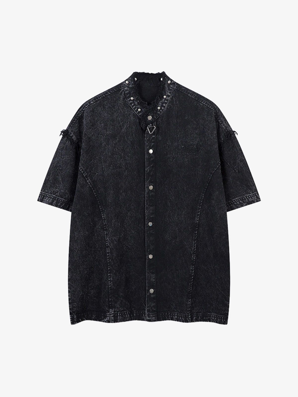 Jean Rivet Deconstructed Denim Short-sleeved Shirt Size US M / EU 48-50 / 2 - 1 Thumbnail