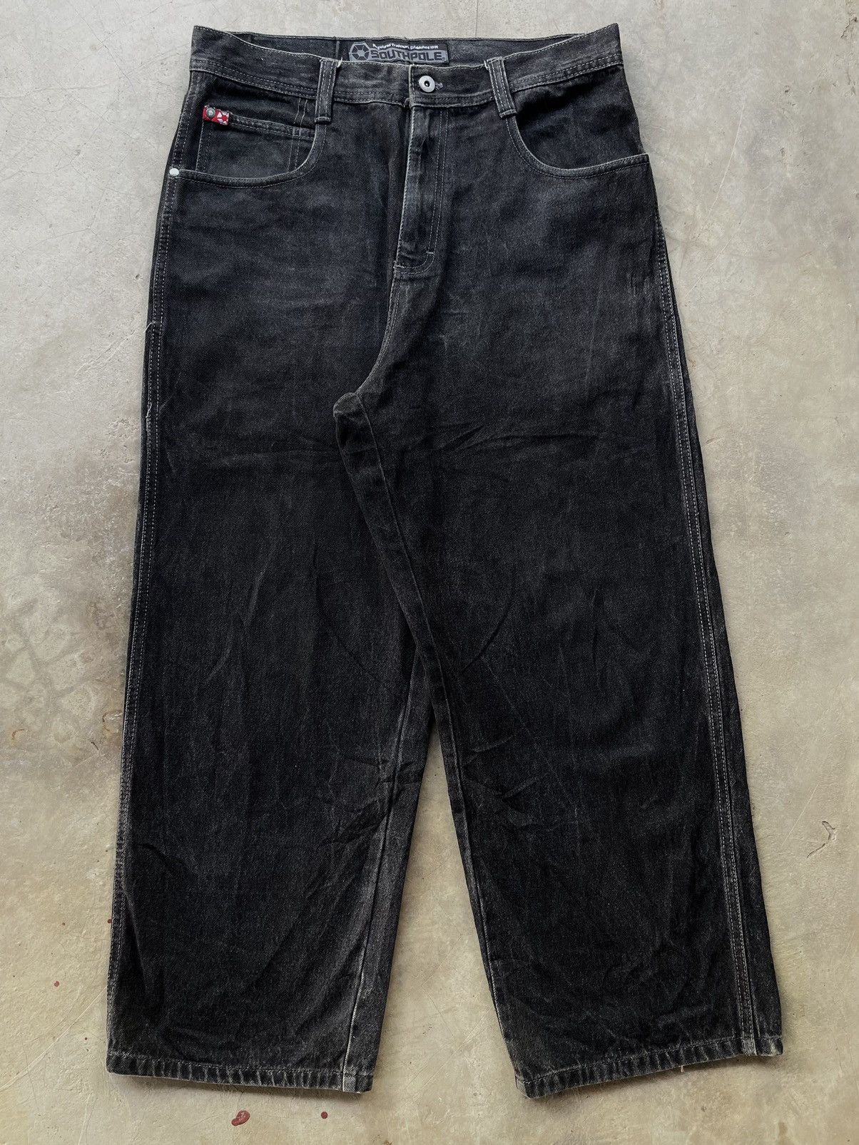Southpole VINTAGE Y2K BAGGY SOUTHPOLE DISTRESSED HIPHOP SKATE JEANS Size US 35 - 3 Thumbnail