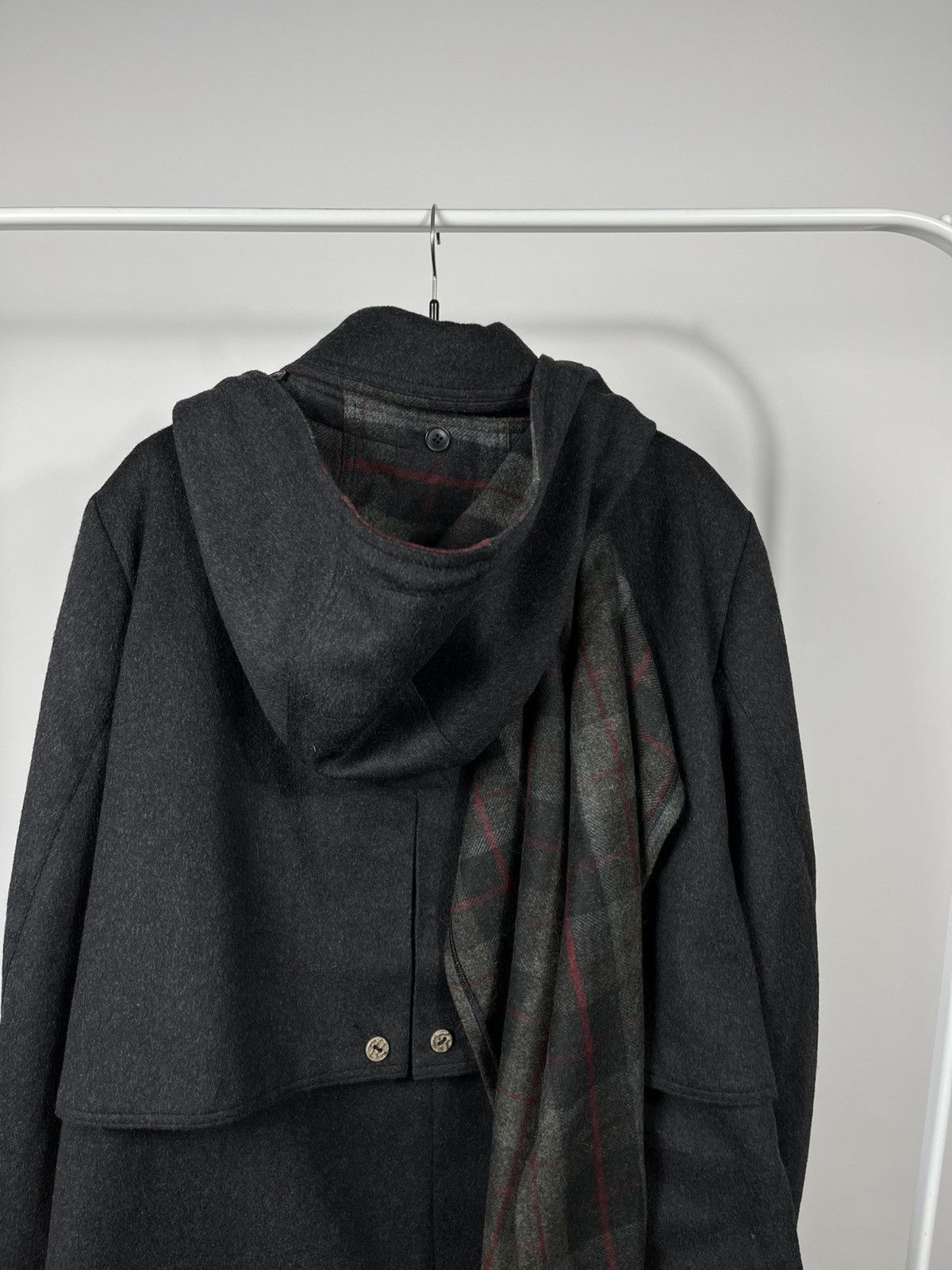 Other Men’s Wool Hooded Coat with Built-In Scarf Black Size US XL / EU 56 / 4 - 13 Thumbnail
