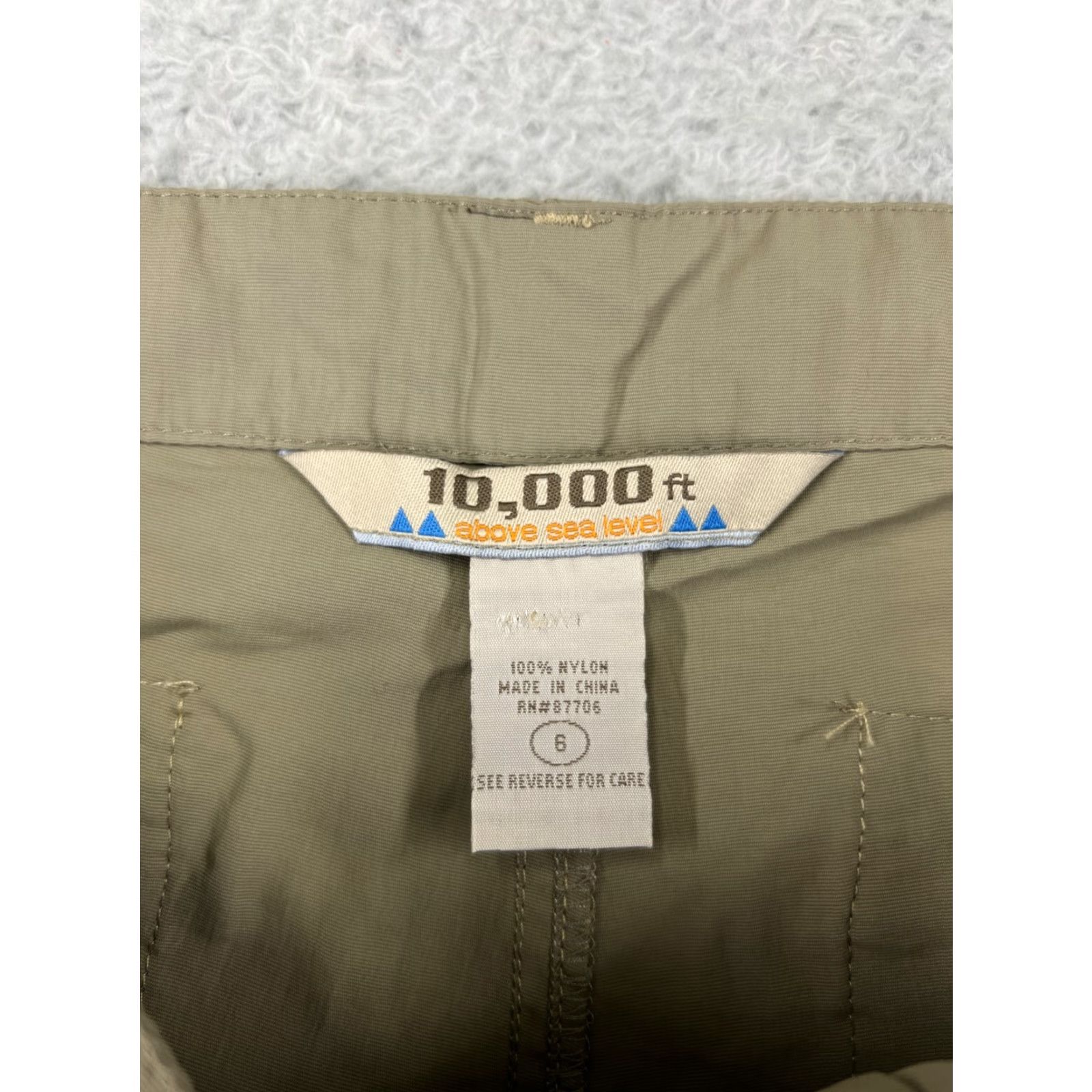 Vintage 10,000 FT ABOVE SEA LEVEL Pants Women 6 Beige Nylon Hiking Camping Fishing Cargo Size 28" / US 6 / IT 42 - 3 Thumbnail