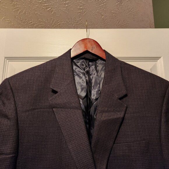 Jos. A. Bank Jos.a.bank men's brown 100%wool sport coat jacket blazer 46L Size 46L - 2 Thumbnail