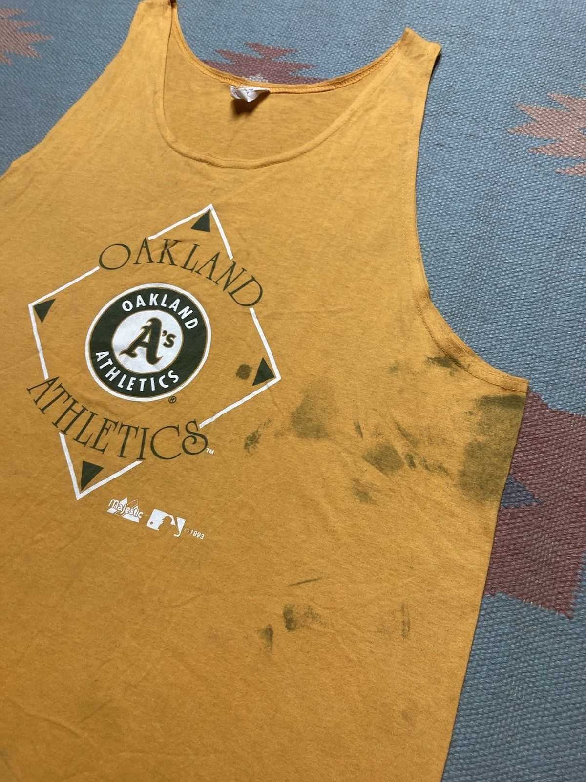 Vintage Vintage 90s tank top shirt Oakland athletic A’s distress XL Size US XL / EU 56 / 4 - 4 Thumbnail