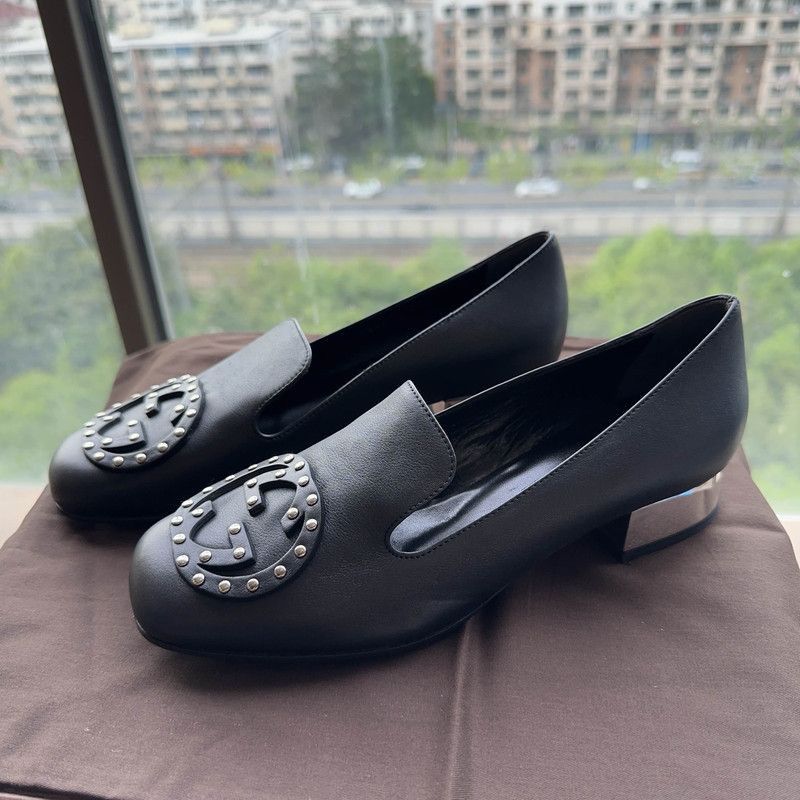 Gucci Gucci Black Loafers with Studded Detail - Size US 5.5 / EU 38 - 1 Thumbnail