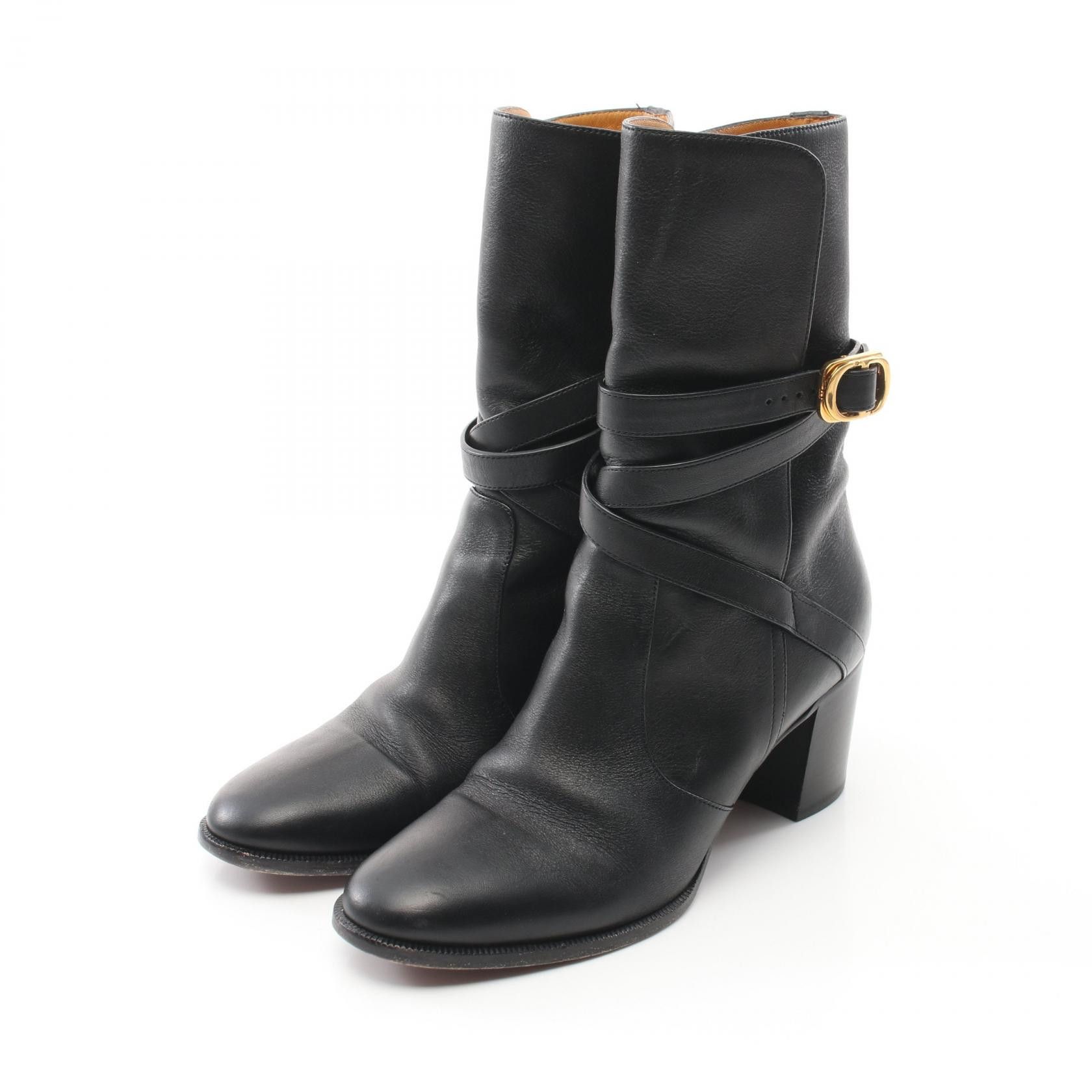 Dior Dior Leather Boots Leather Shoes in Black, Women's
