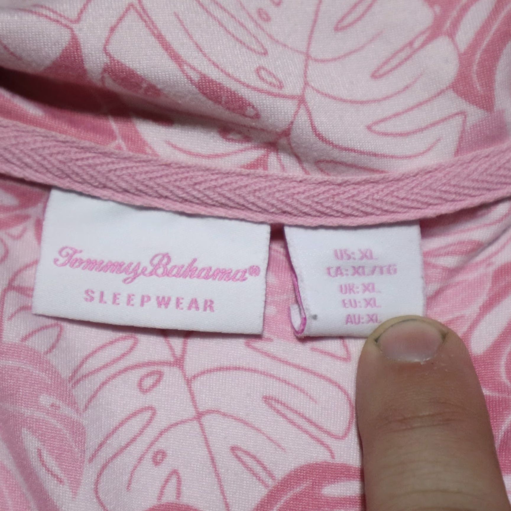 Tommy Bahama Tommy Bahama Shirt Women's Pajama Top XL Pink Floral Button Sleepwear Multicolor Polyester 90s? Size XL / US 12-14 / IT 48-50 - 2 Thumbnail