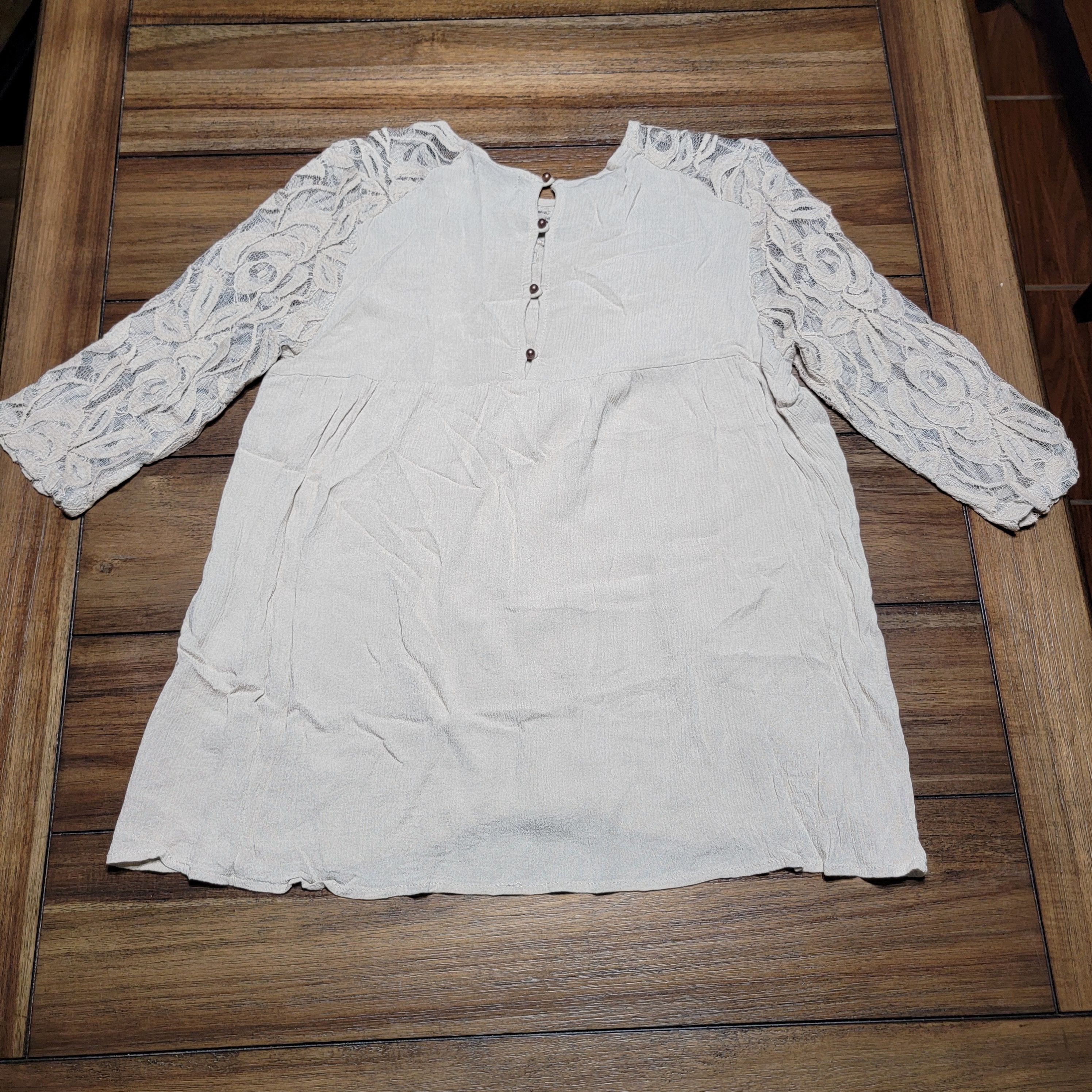 Other Hannah Blouse Light Tan Lace 3 Quarter Sleeve - Size Medium Size M / US 6-8 / IT 42-44 - 3 Thumbnail