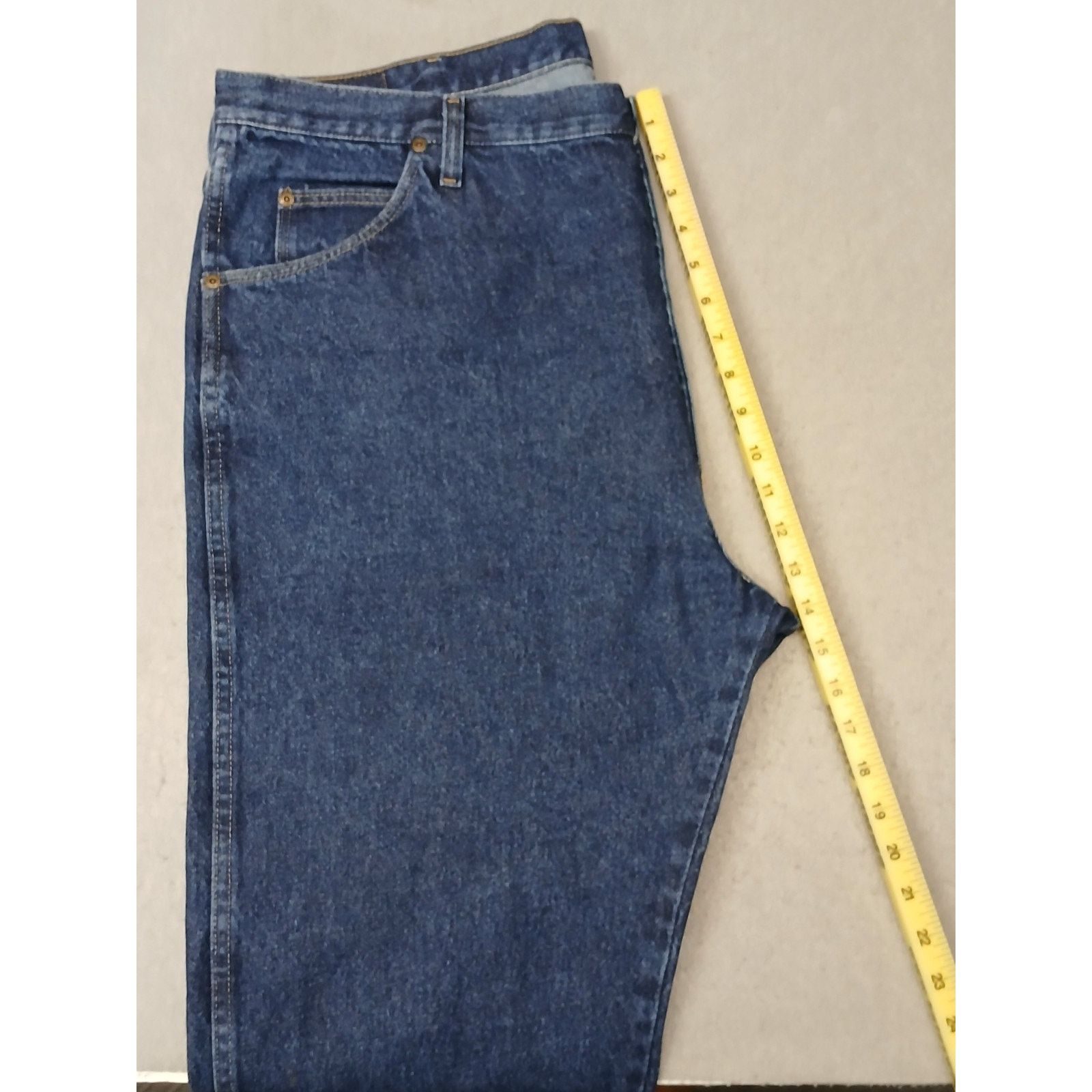 Wrangler Wrangler (42x30) Men's Straight Leg Blue Denim Jeans Size US 42 / EU 58 - 6 Thumbnail