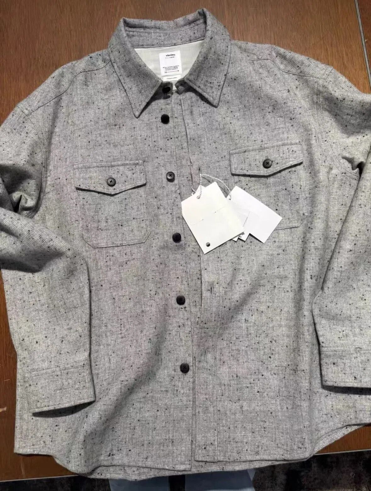 Visvim grey lumber tweed long sleeve shirt. Size US L / EU 52-54 / 3 - 1 Thumbnail