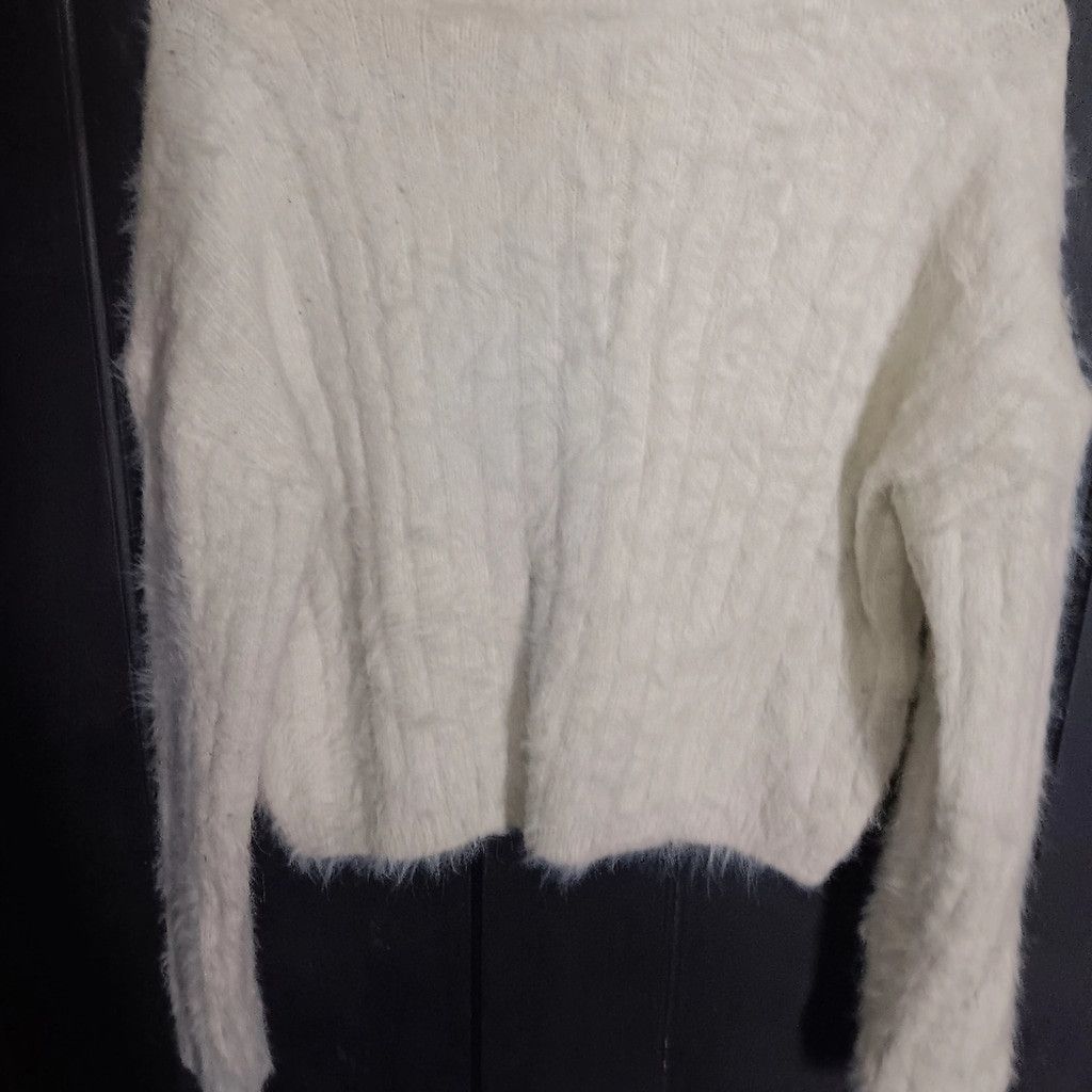 Missguided Missguided,off white,cropped cardigan, 10, very fuzzy, GUC Size L / US 10 / IT 46 - 4 Thumbnail