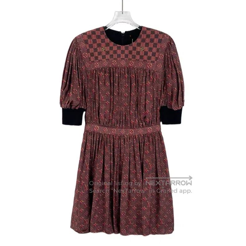 Louis Vuitton Louis Vuitton Red checkerboard logo presbyopic full print Size XS / US 0-2 / IT 36-38 - 1 Thumbnail