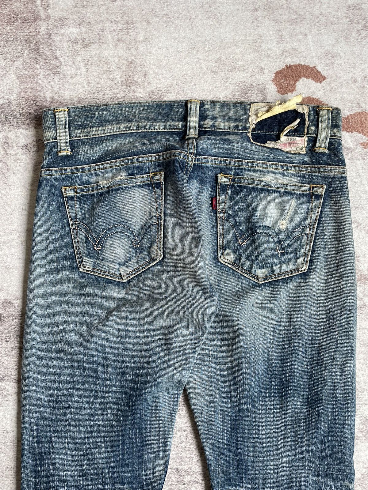 20471120 × Edwin × If Six Was Nine Vintage Thrashed Edwin 503 Flare Denim Pants Size US 31 - 4 Thumbnail