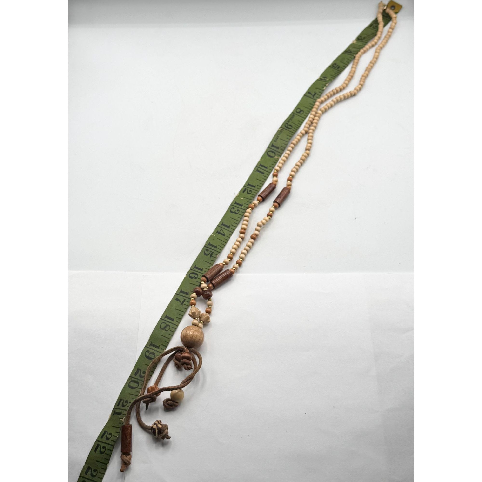 Vintage Vintage 80s wood suede tassel long beaded necklace Size ONE SIZE - 4 Thumbnail