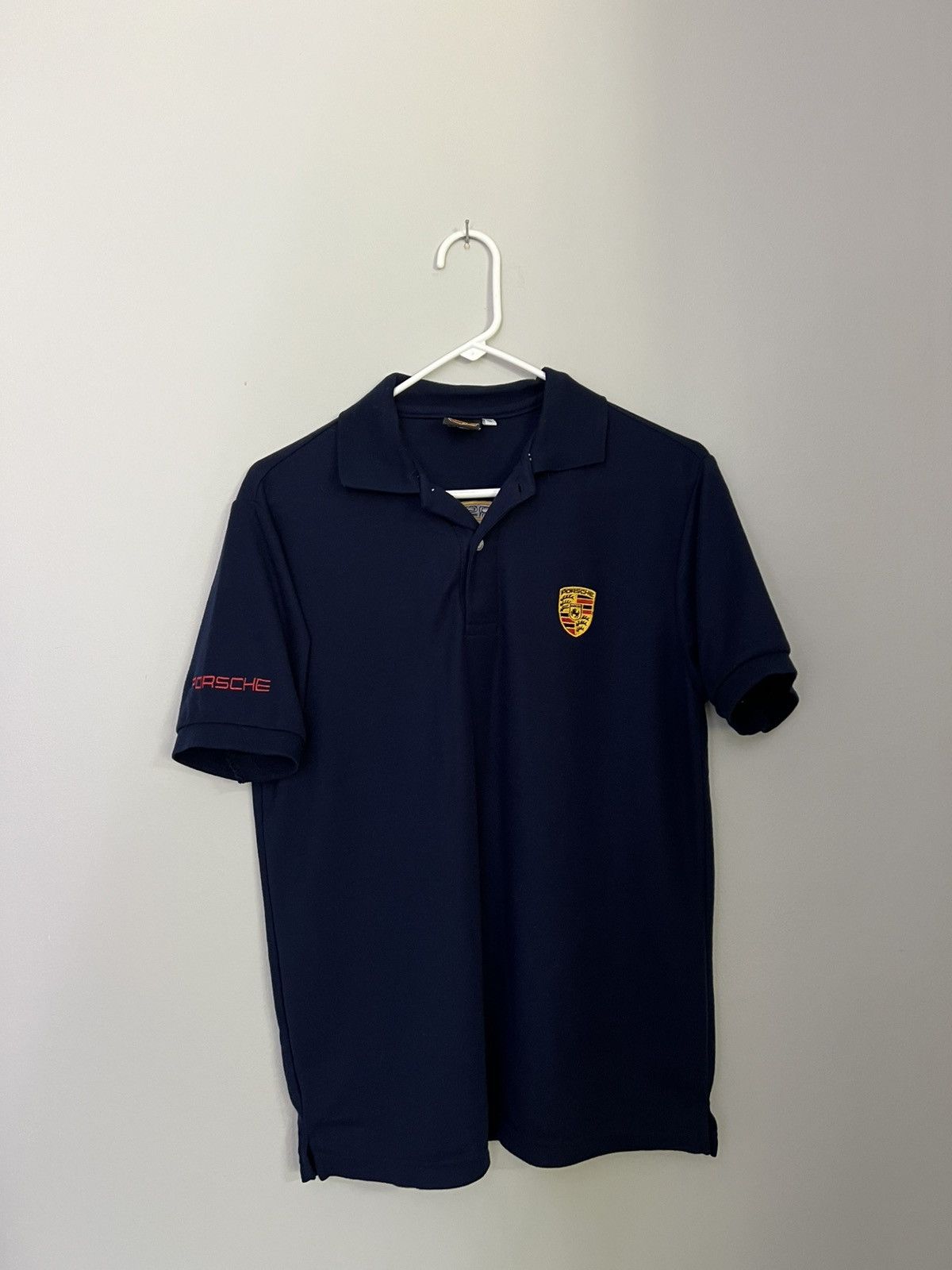 Porsche Design × Vintage Y2K Porsche Sportscar Racing 2-Button Polo Shirt Size US L / EU 52-54 / 3 - 1 Thumbnail
