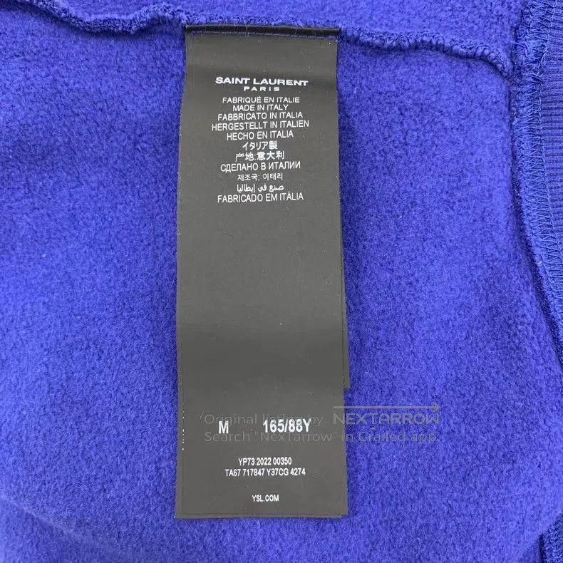 Saint Laurent Paris Saint Laurent Blue Letter Print Hoodie. Size US M / EU 48-50 / 2 - 7 Thumbnail