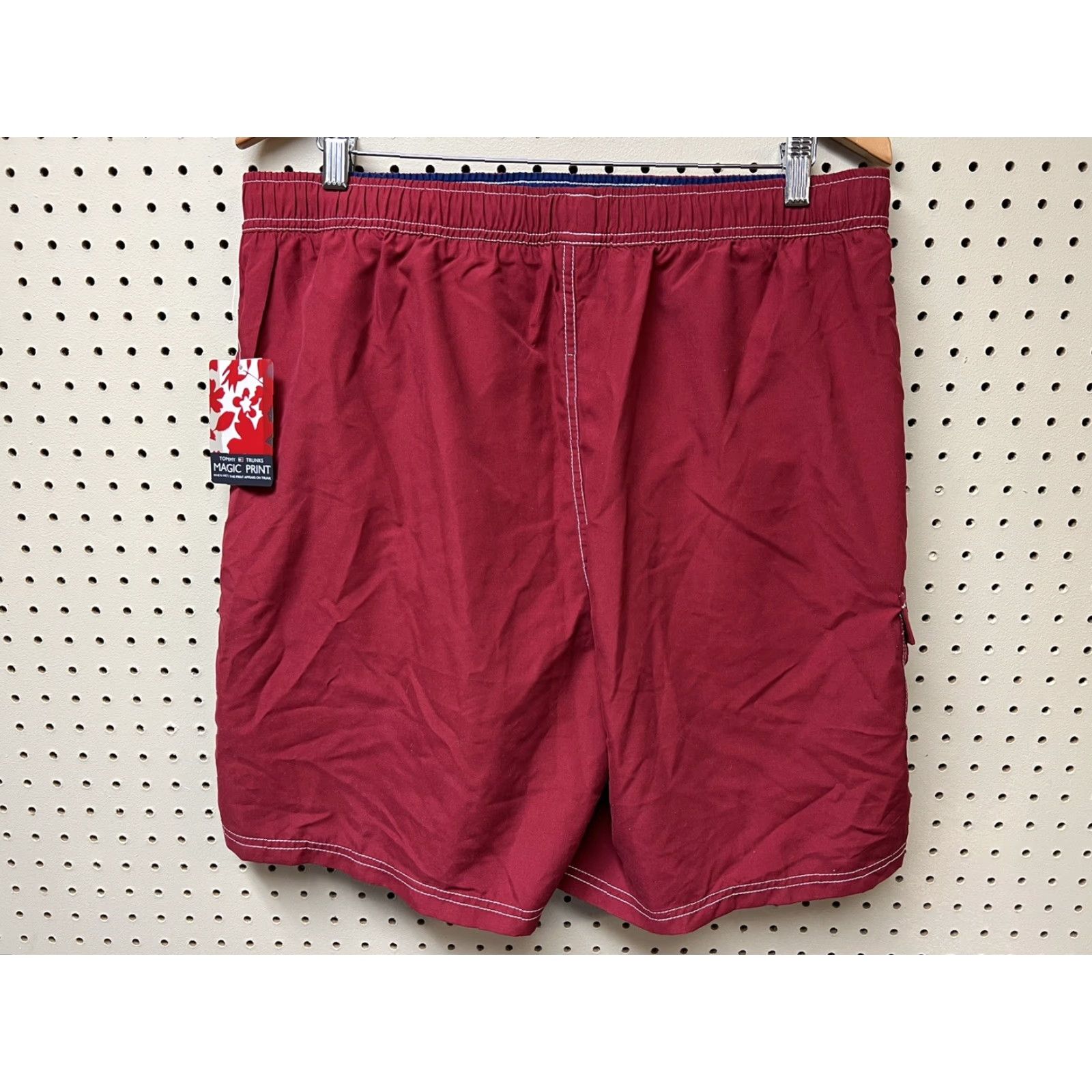 Tommy Hilfiger Tommy Hilfiger Men’s Standard Solid 7" Swim Trunks Red Sz Large NOS Lined Swimwear Bottom Size US 33 - 2 Thumbnail