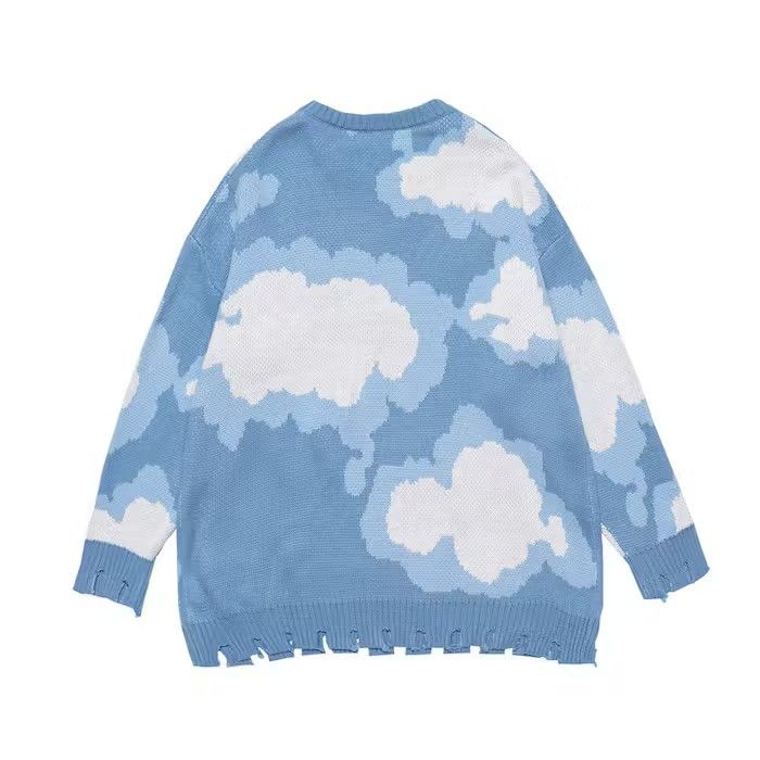 Japanese Brand × Vintage Cloudy Graphic Knit Sweater Size US L / EU 52-54 / 3 - 4 Thumbnail