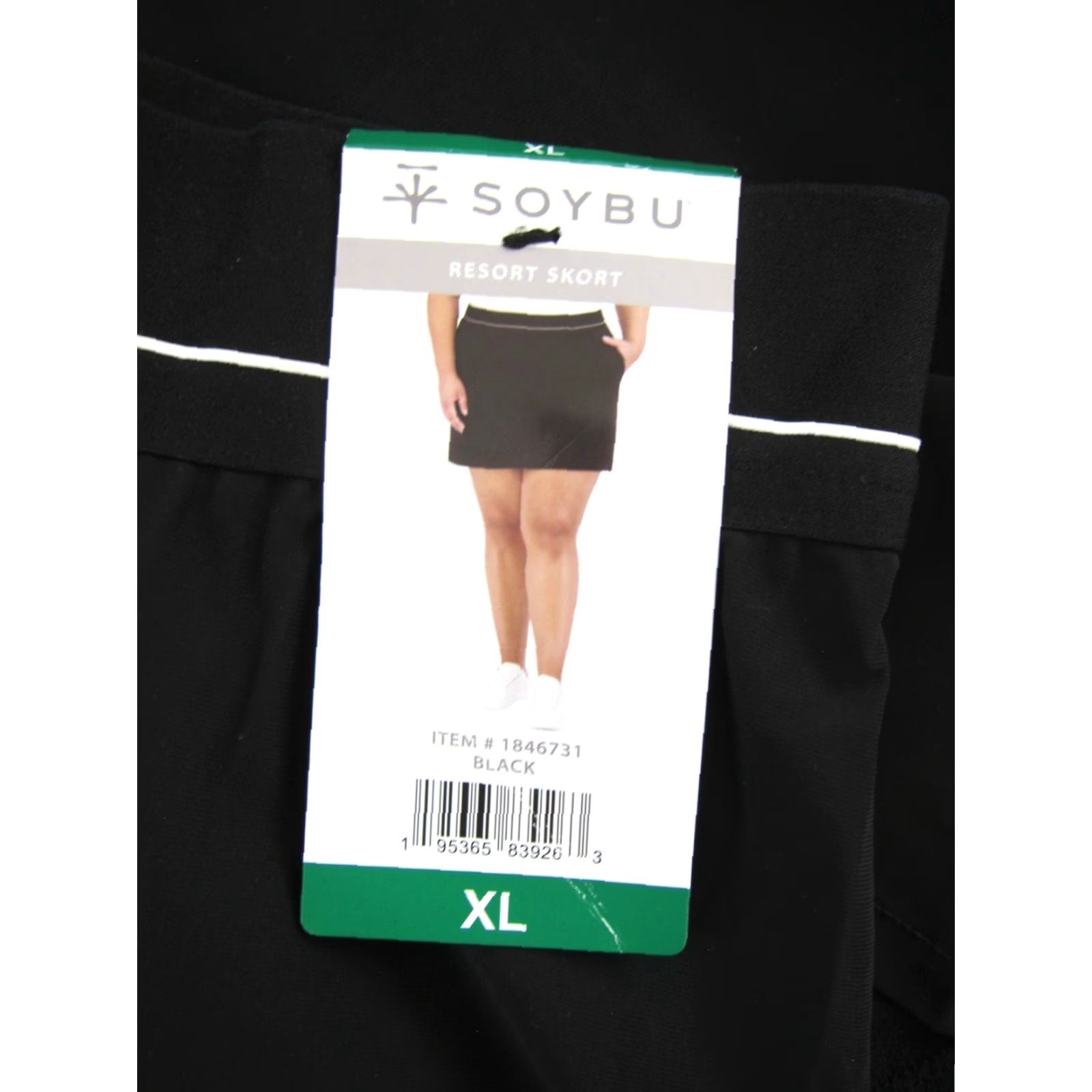 Vintage NWT Soybu Black Stretch Lined Zip Pocket Resort Tennis Workout Active Skirt XL Size 40" / US 18 - 3 Thumbnail