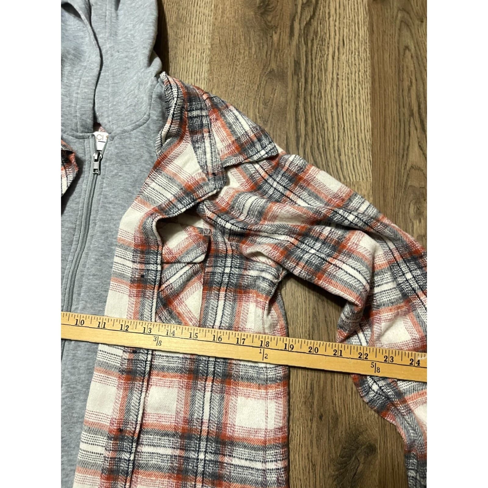 Vintage CI SONO Full Zip Hoodie Women's Size Small Orange White Gray Plaid Full Zip Size S / US 4 / IT 40 - 5 Thumbnail