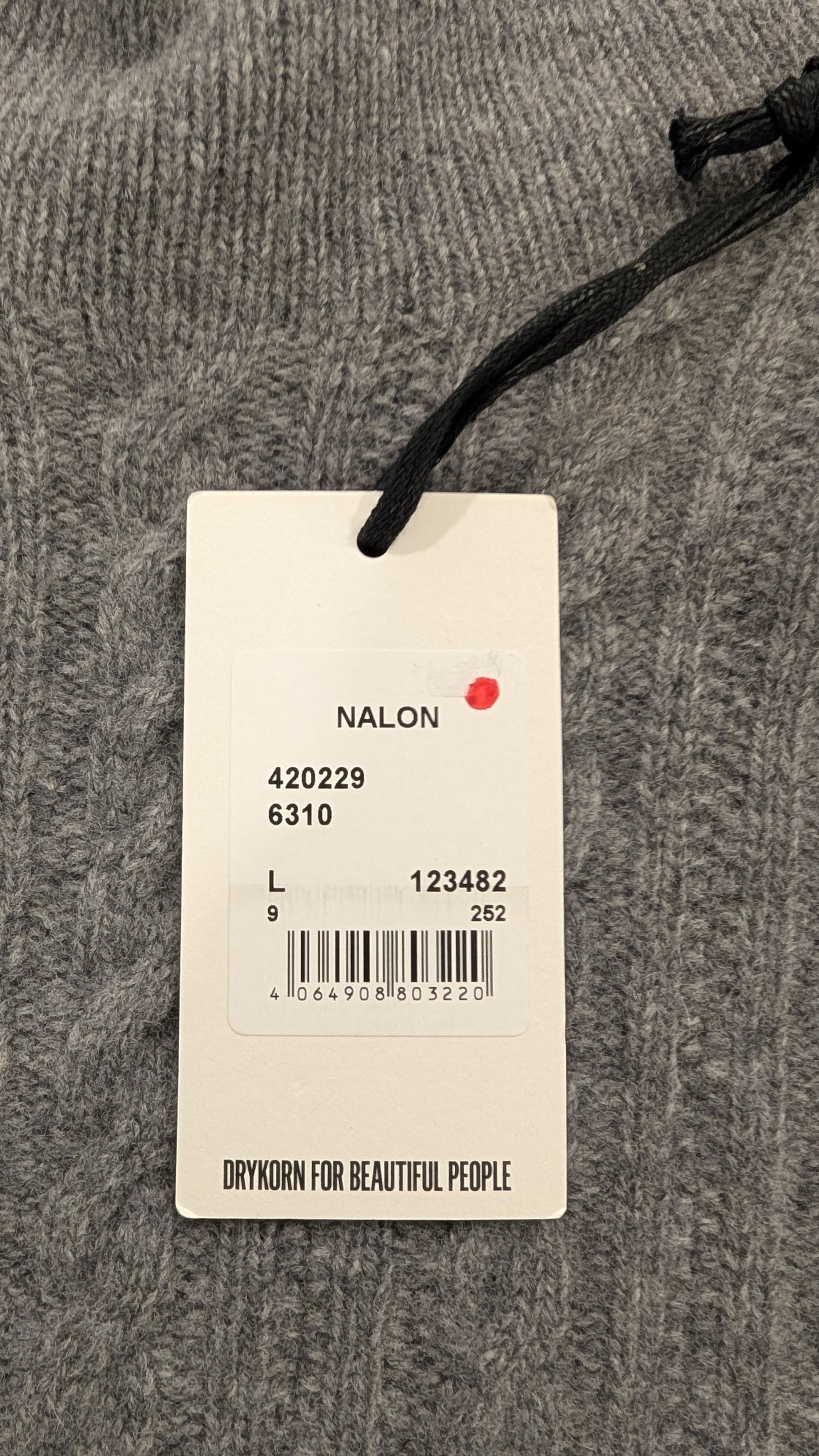 DRYKORN Drykorn Nalon Mens Grey 100% Virgin Wool Cable Knit Size US L / EU 52-54 / 3 - 6 Thumbnail
