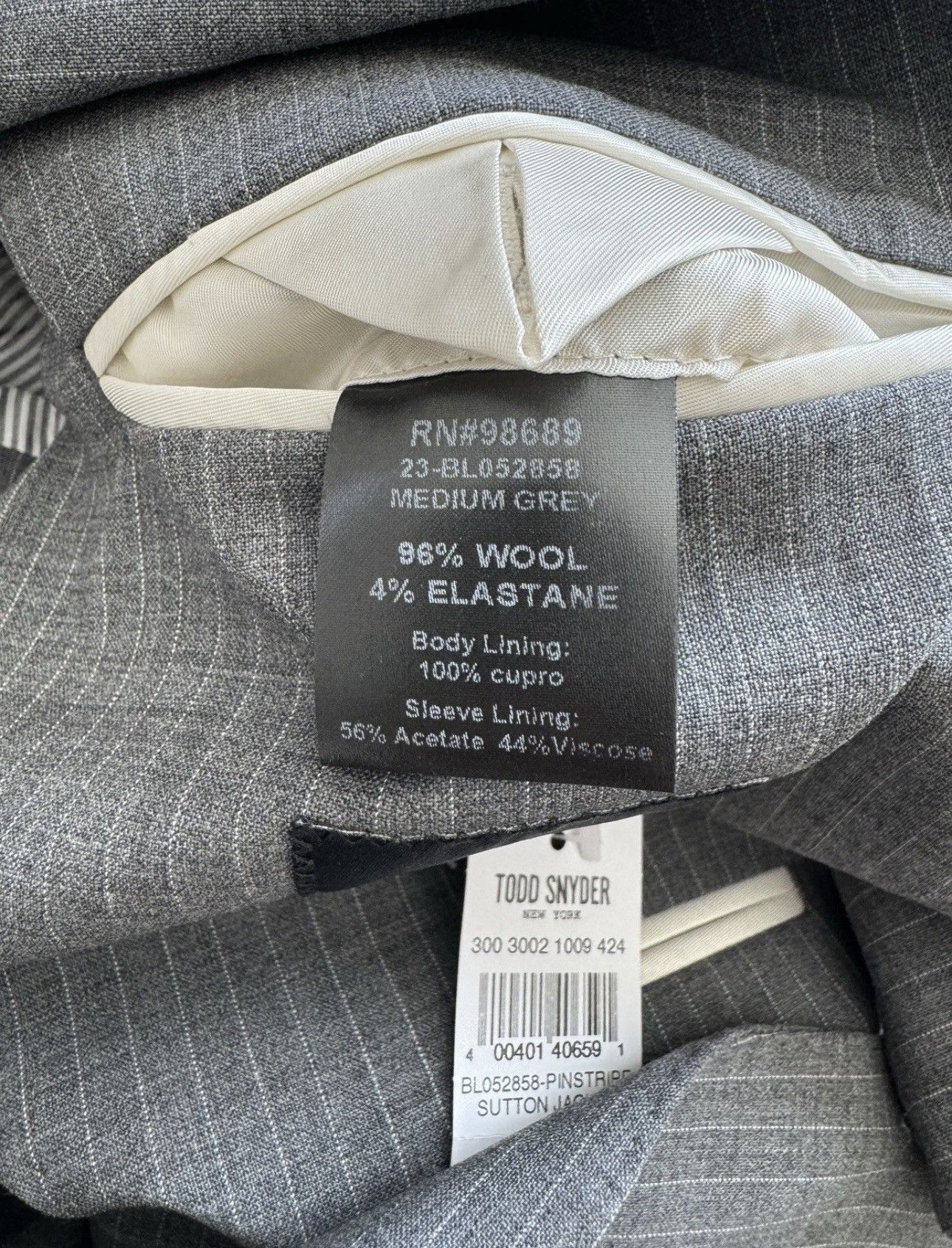 Todd Snyder $598 Grey Wool Pinstripe Sutton Blazer Sport Jacket Size 40L - 6 Thumbnail