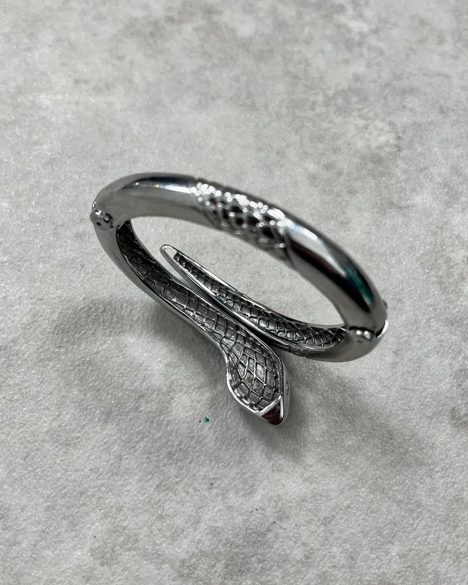 Just Cavalli Cavalli Silver Metal Snake Bangle Bracelet Size ONE SIZE - 7 Thumbnail