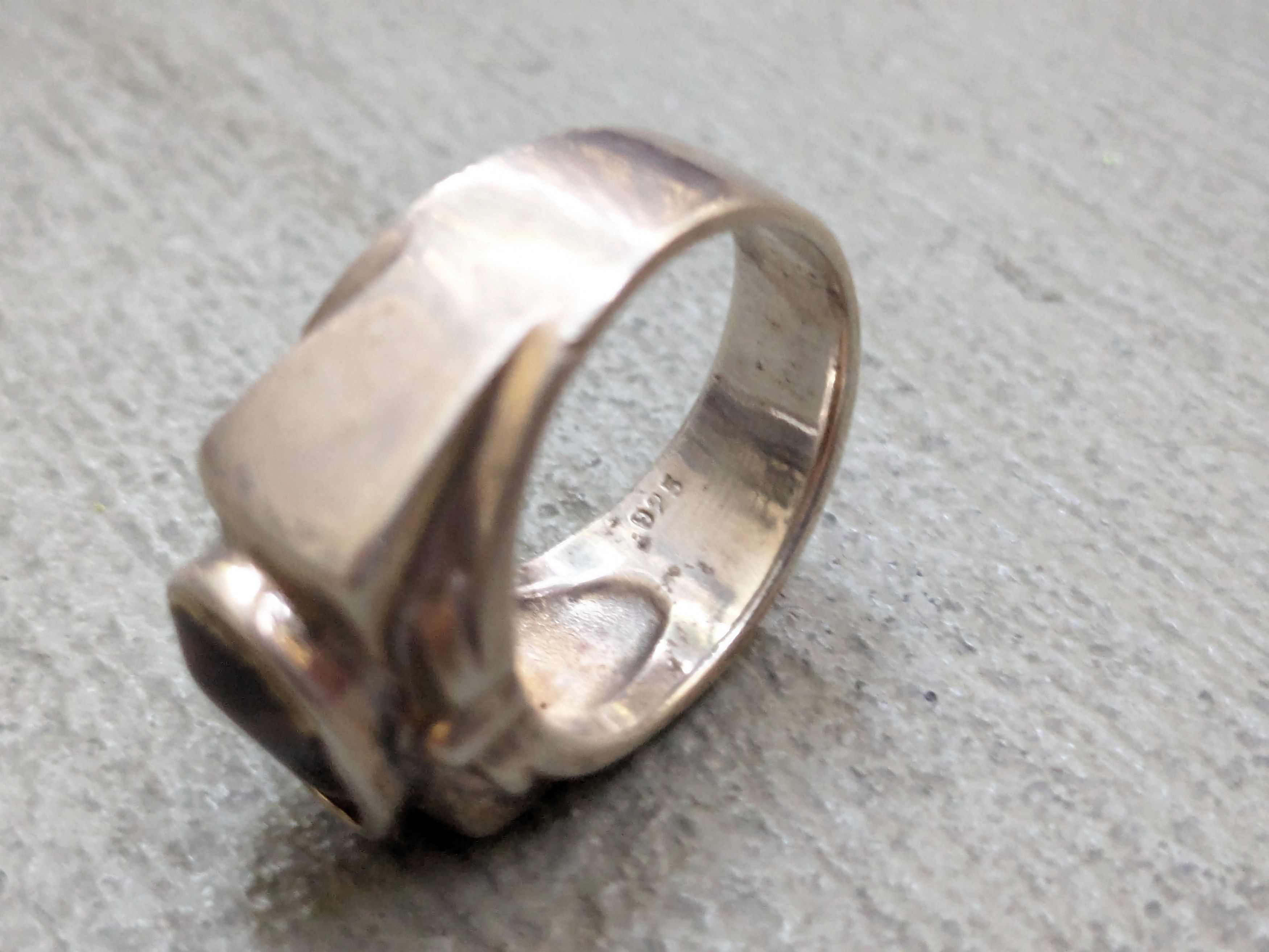Jewelry Vintage Sterling Silver Ring 8.25 Modern Contemporary CZ Size ONE SIZE - 6 Thumbnail
