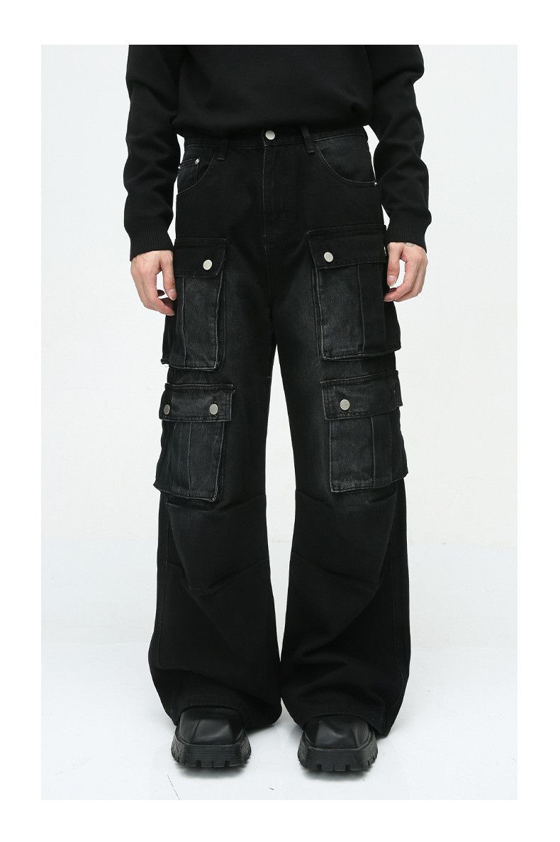 Japanese Brand Street style retro multi-pocket cargo wide-leg jeans Size US 32 / EU 48 - 1 Thumbnail
